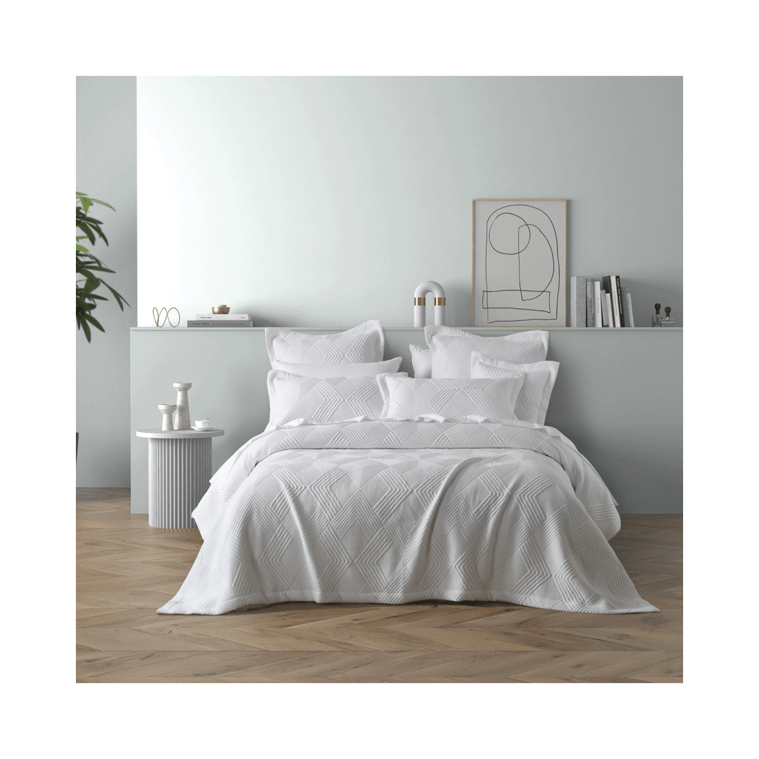 1 Bianca Bedding Cassiano White Jacquard Coverlet Set, Single - Includes 1 Coverlet & 2 Standard
 - Single Bed
 - white, 1 of 5
