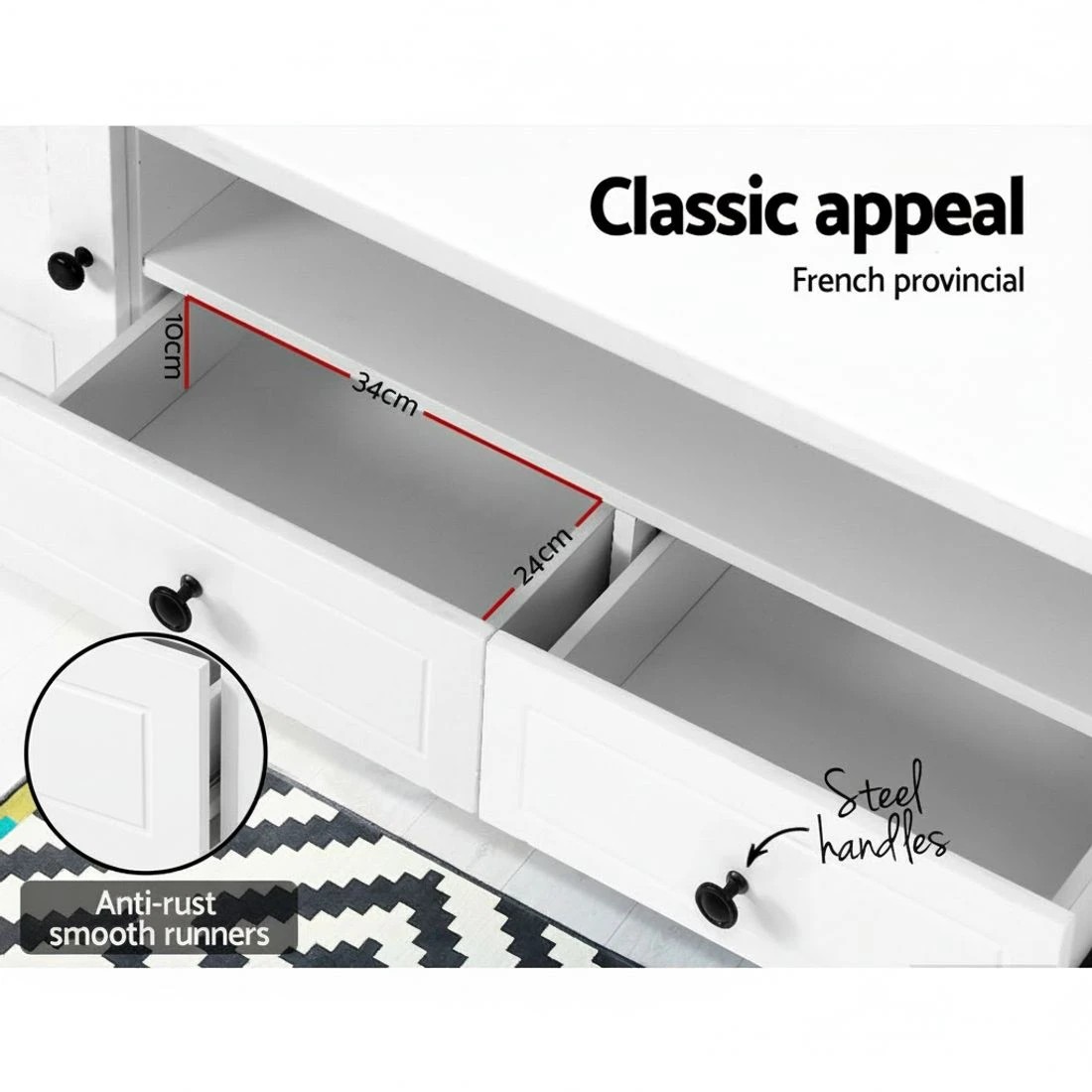 8 Artiss TV Cabinet Entertainment Unit 160cm - White, 8 of 8