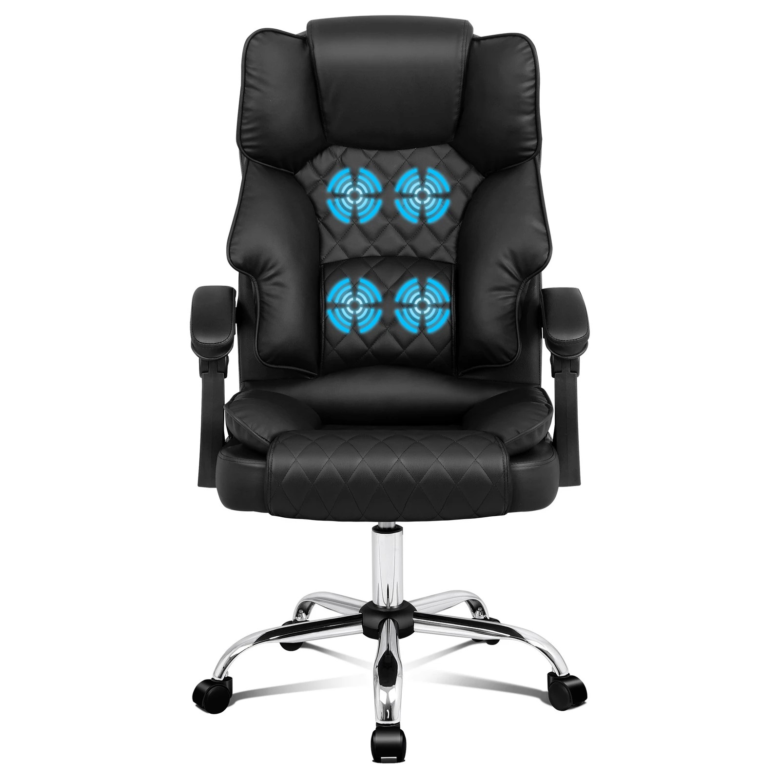 9 Alfordson Massage Office Chair Executive Computer PU Leather Seat Gaming - Black, 9 of 10