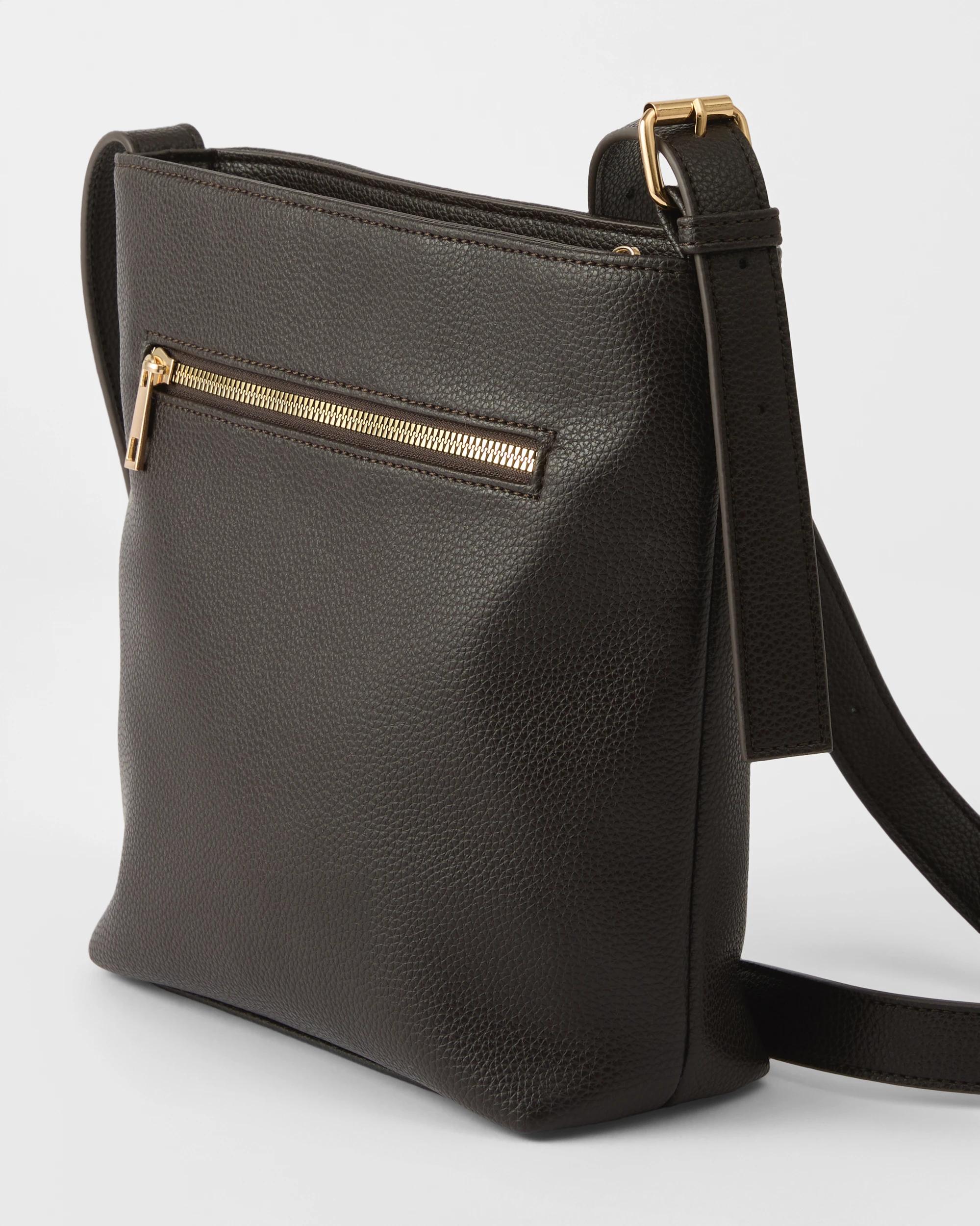 3 Messenger Crossbody Bag Deep Fudge, 3 of 7