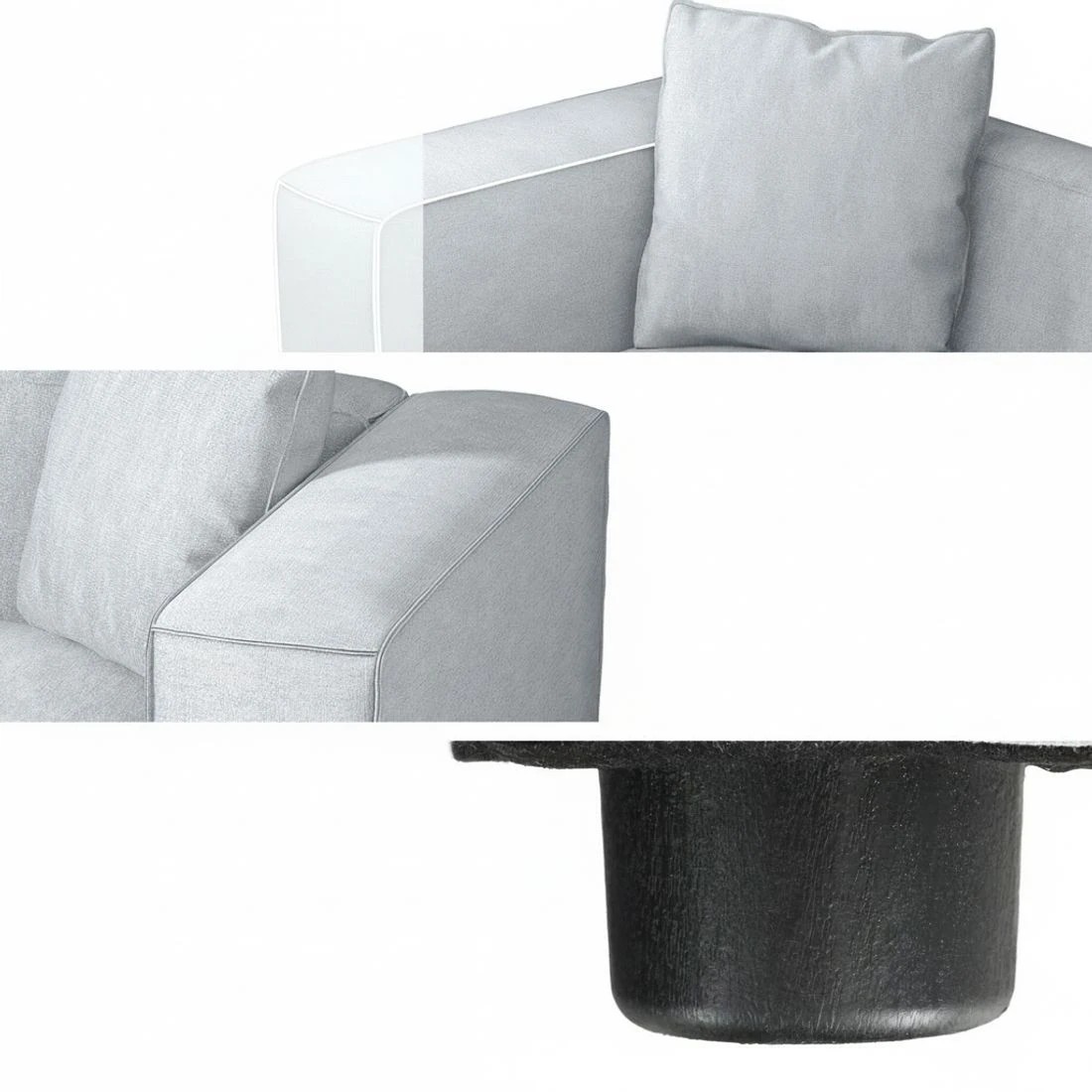 5 Artiss Modular Sofa Chaise Set 3-Seater - Grey, 5 of 6