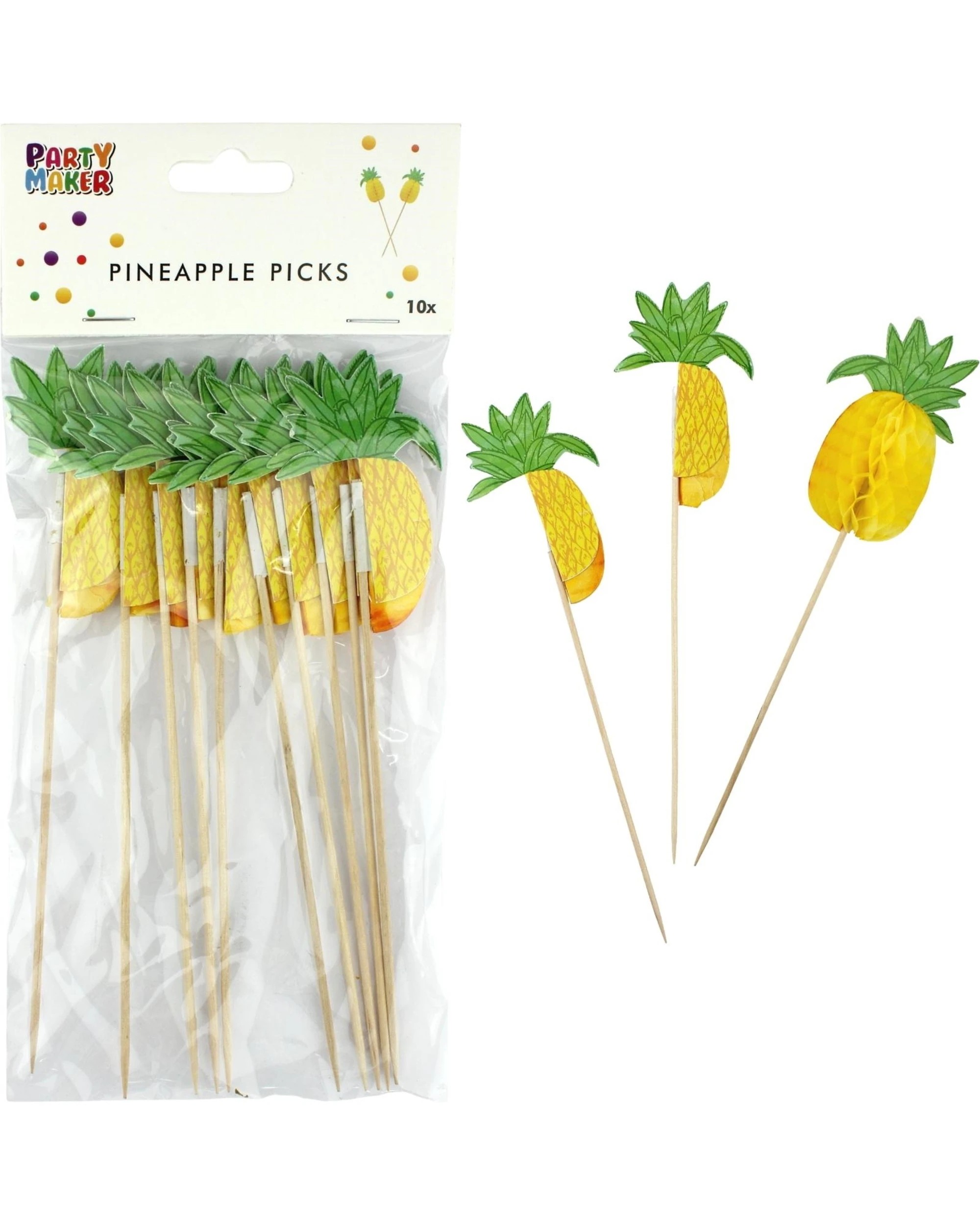 1 Party Maker Summer Pineapple Honeycomb Picks Pack of 10, 1 of 1
