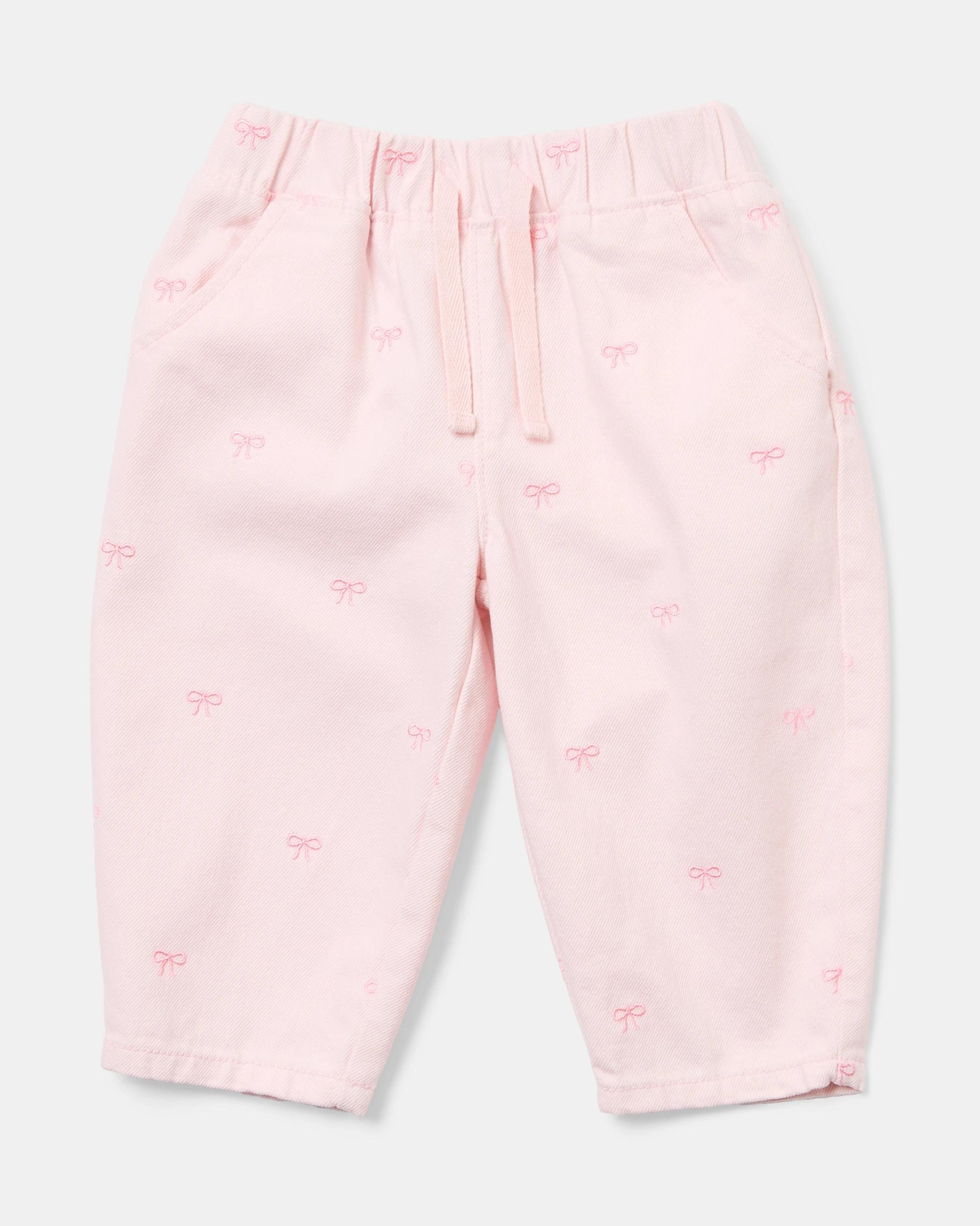 1 Cotton Embroidered Denim Jeans Bows, 1 of 3