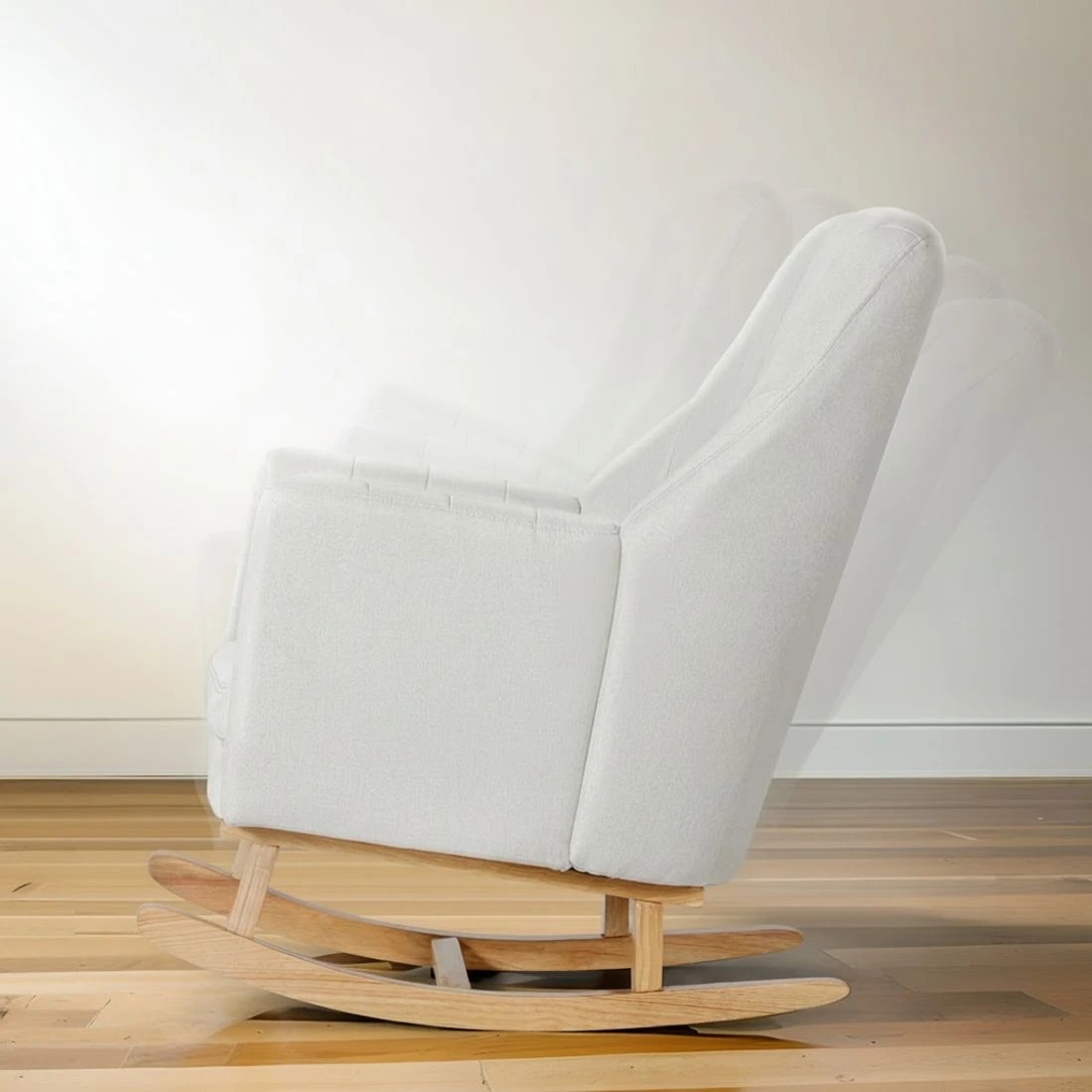 4 Artiss Rocking Chair Armchair Linen Fabric Jonah - Beige, 4 of 6