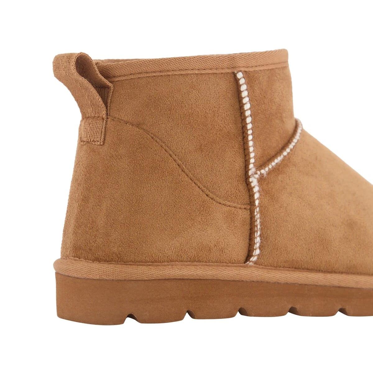 4 Womens Ankle Slipper Boots CHESTNUT TAN, 4 of 5