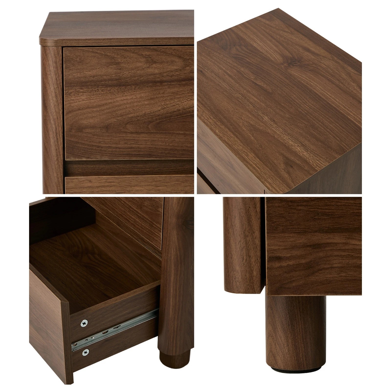 5 Oikiture Bedside Table 2 Drawers Storage Cabinet Nightstand Side Table - Brown, 5 of 9