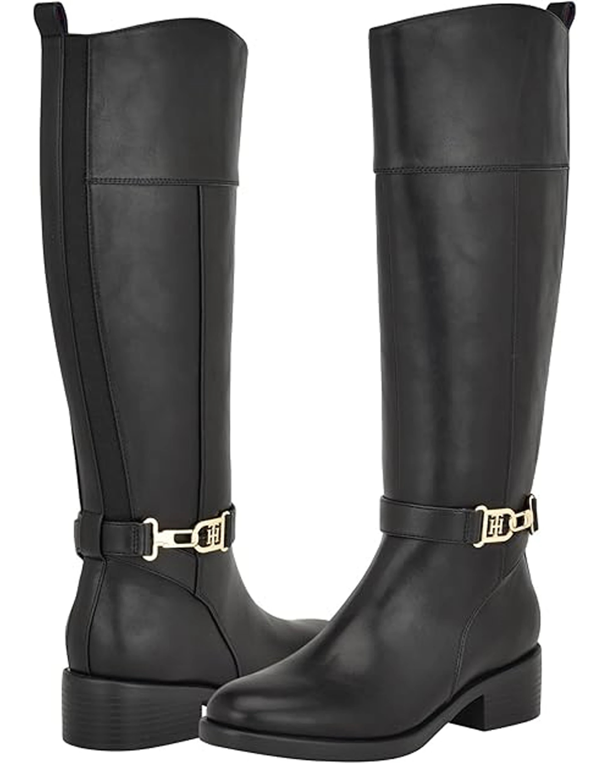 2 Tommy Hilfiger Ionni Womens Knee High Riding Boot - 9 - Black, 2 of 4