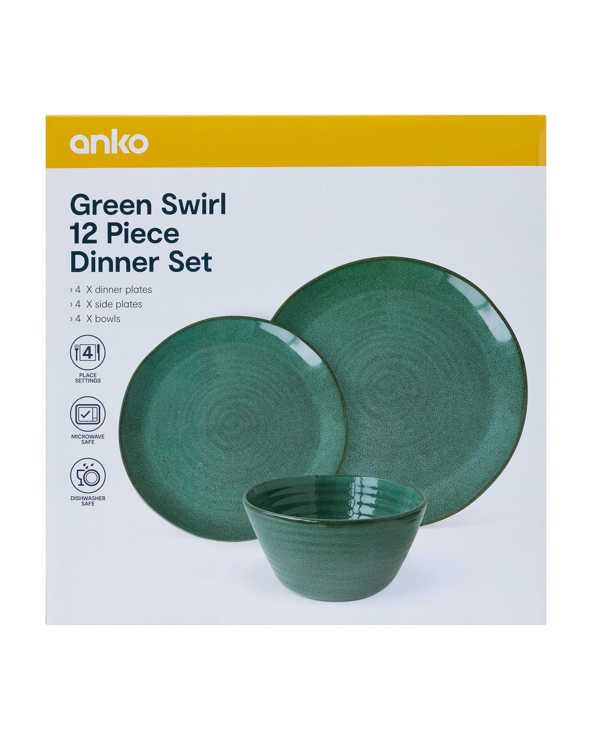 7 Green Swirl 12 Piece Dinner Set, 7 of 7