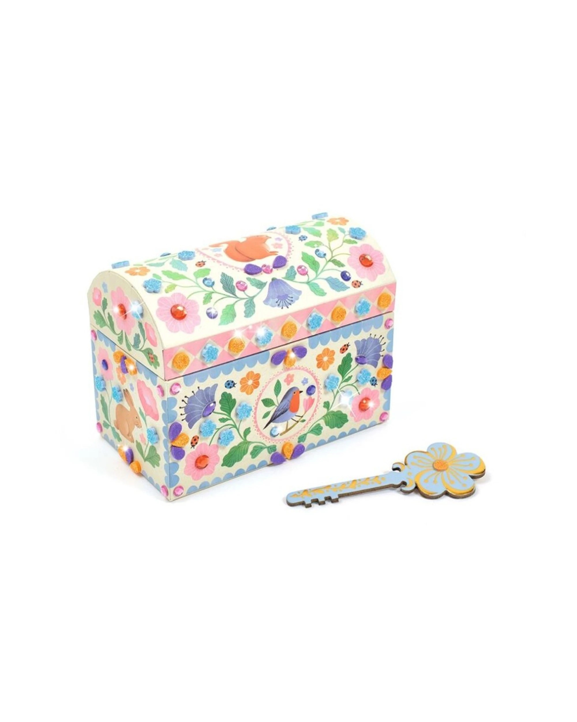 Djeco Do It Yourself Precious Treasure Chest Kids Craft Kit Sparkly ...