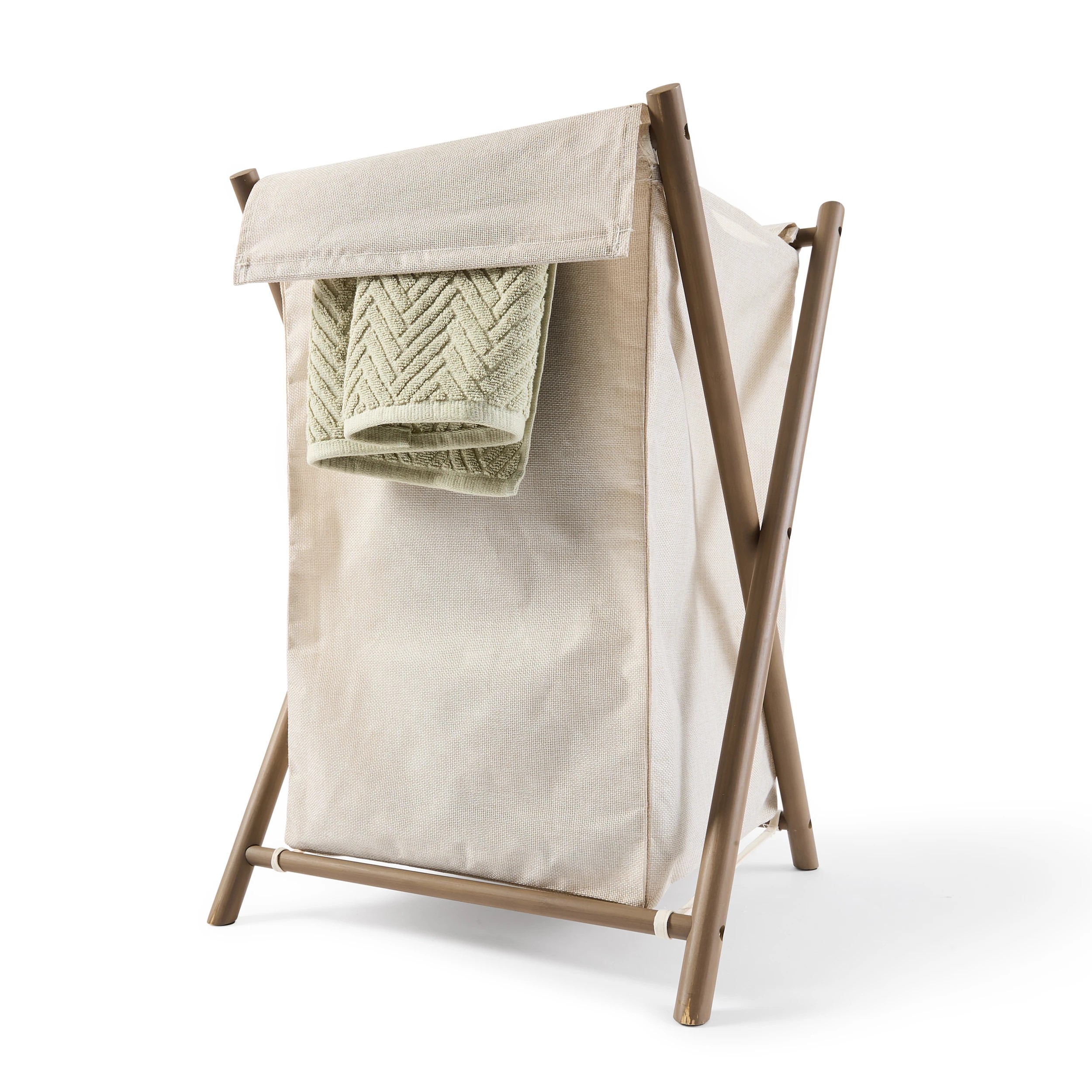 2 Linen Look Foldable Laundry Hamper, 2 of 8