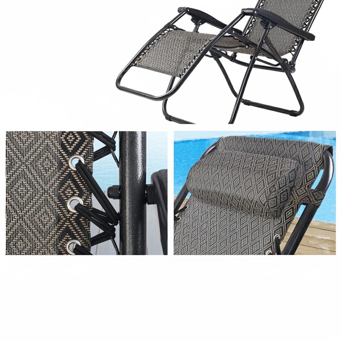 4 Gardeon 2PC Zero Gravity Chair Folding Outdoor Recliner Adjustable Sun Lounge Camping - Beige, 4 of 5