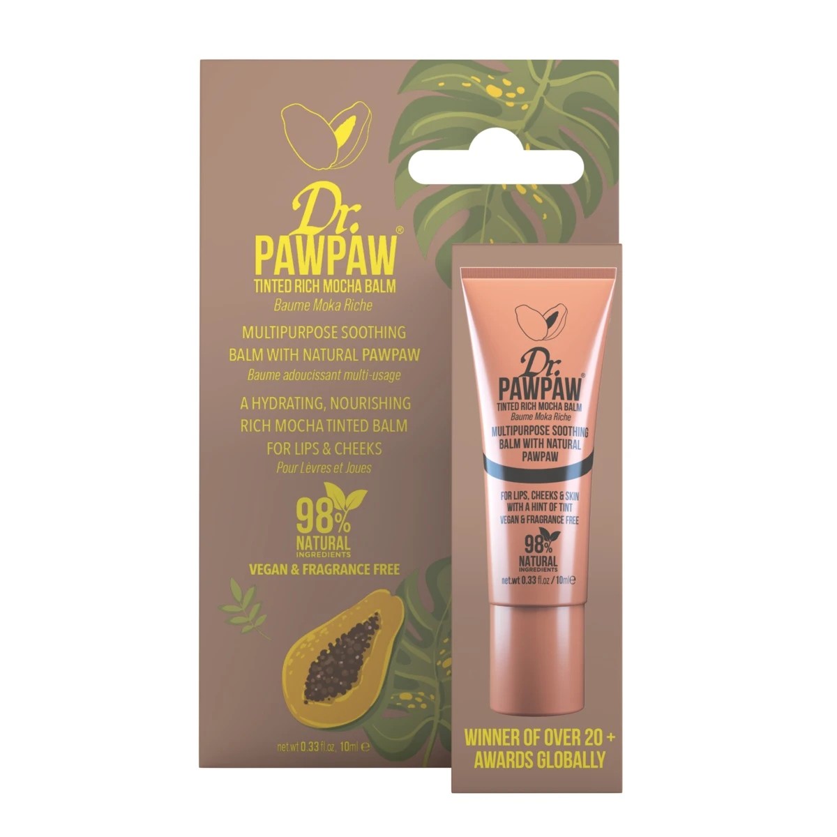 1 Dr. PAWPAW Tinted Rich Mocha Balm 10ml - Natural Pawpaw