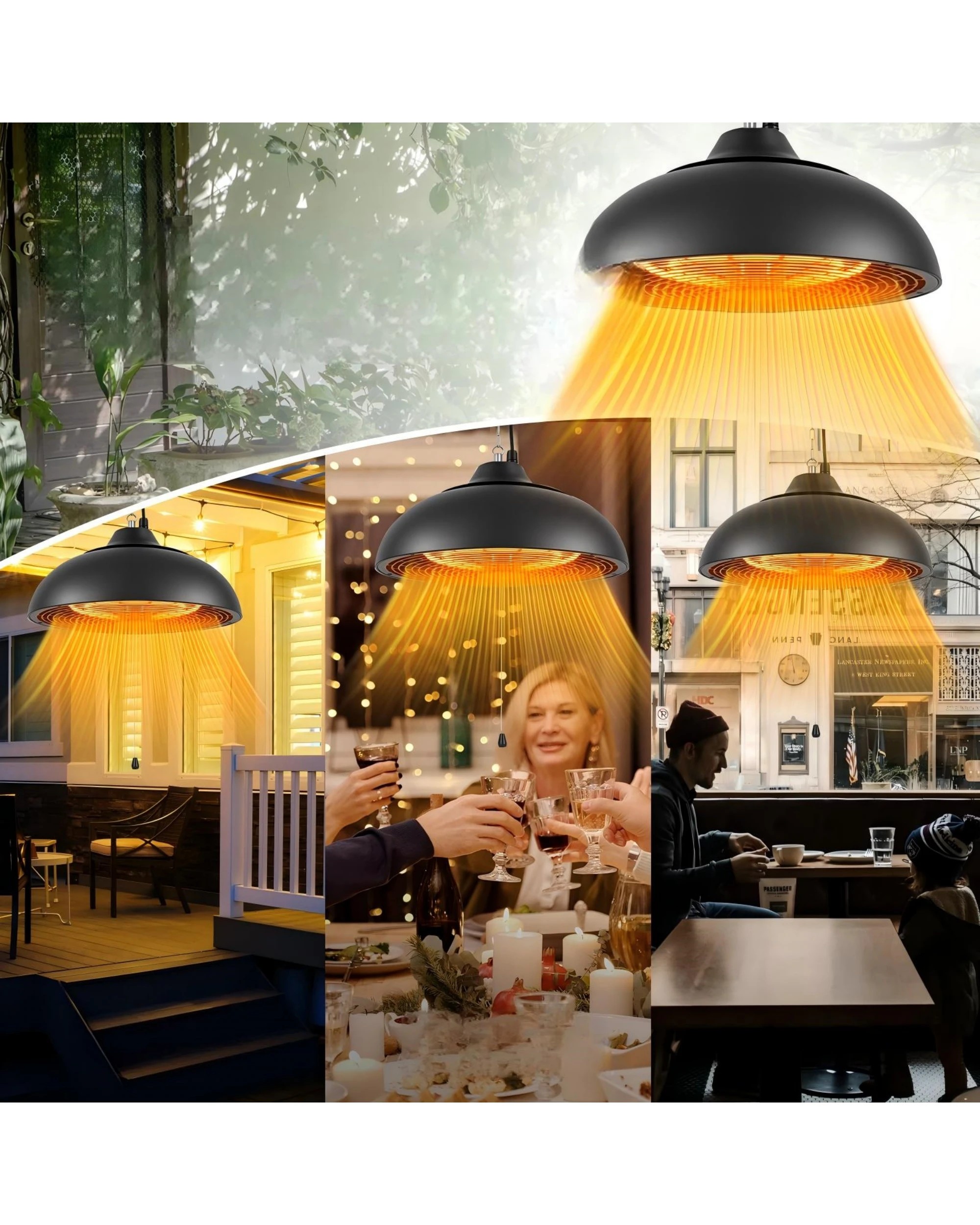 2 Advwin Ceiling Electric Heater Patio Infrared Heater 1500W, 2 of 7