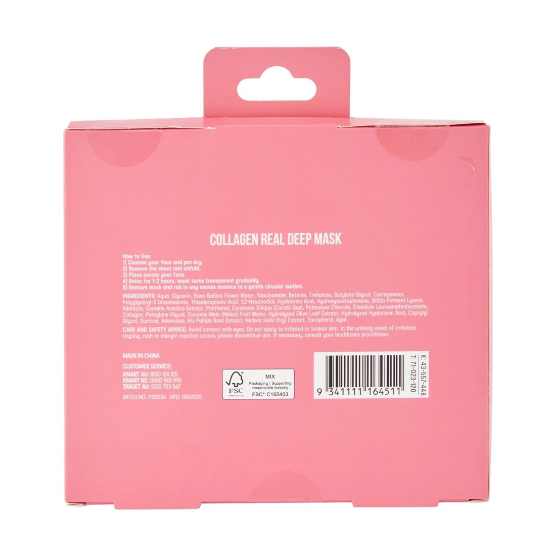 4 OXX Skincare 4 Pack Collagen Real Deep Mask - Niacinamide, Low Molecular Hyaluronic Acid Solution and Low Molecular Collagen, 4 of 4