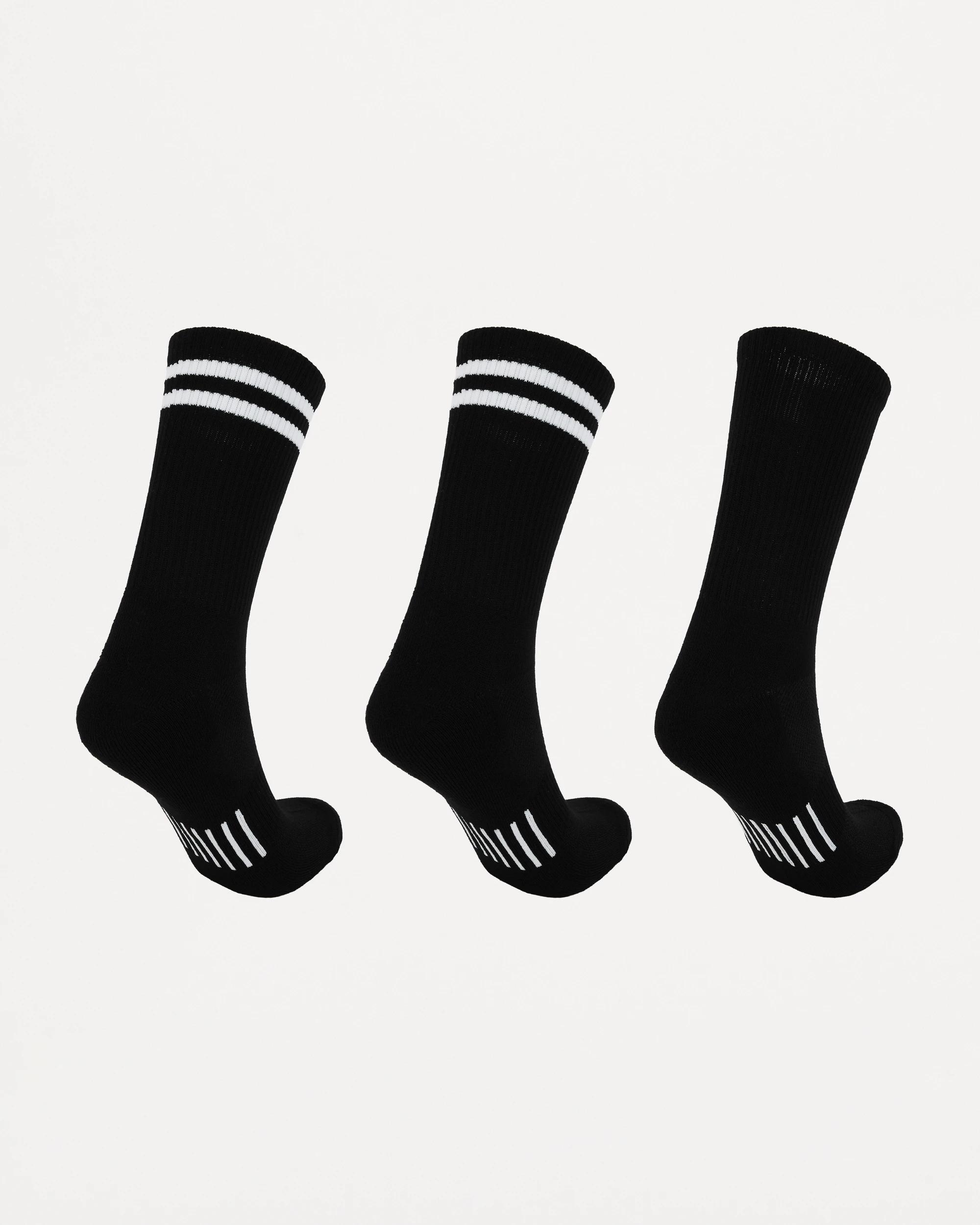 2 3 Pack Bamboo Rib Active Crew Socks Black, 2 of 3