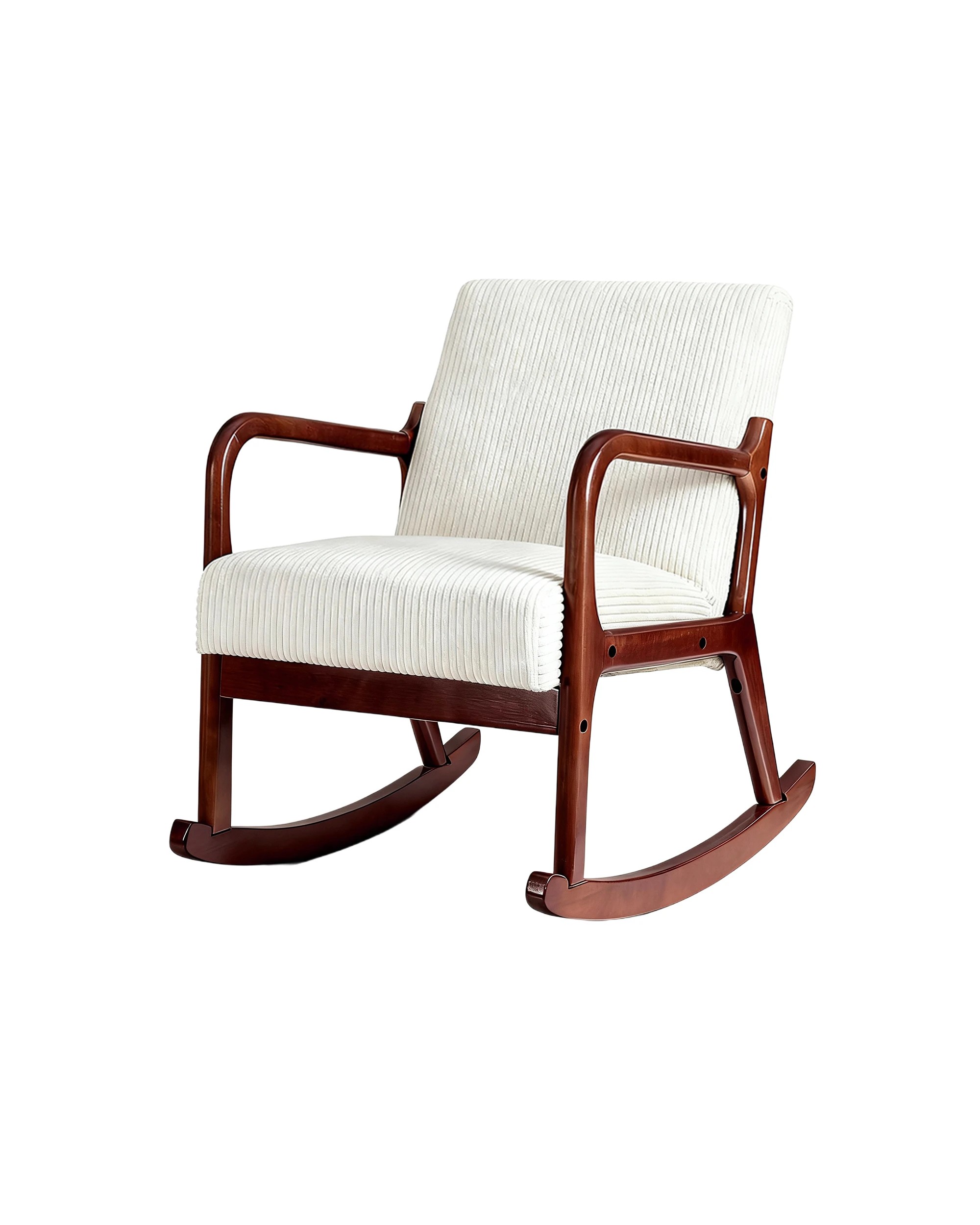 5 Artiss Rocking Armchair Nursing Chair Corduroy - Beige, 5 of 8