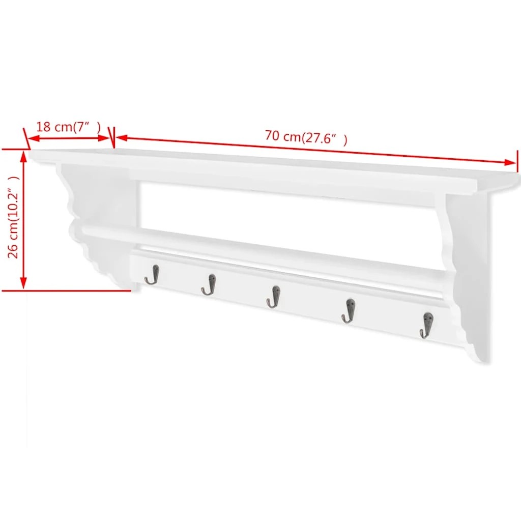 5 Vidaxl Coat Rack Mdf Baroque Style - White, 5 of 5
