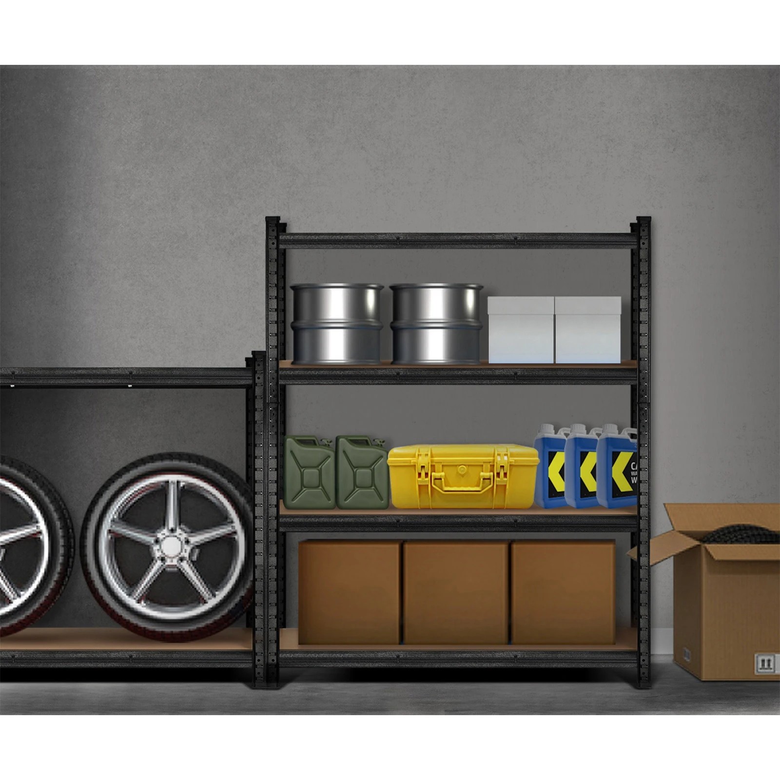 5 Sharptoo Garage Shelving Warehouse Shelves Storage Rack Pallet Racking 1.8x1.2m - Black, 5 of 8