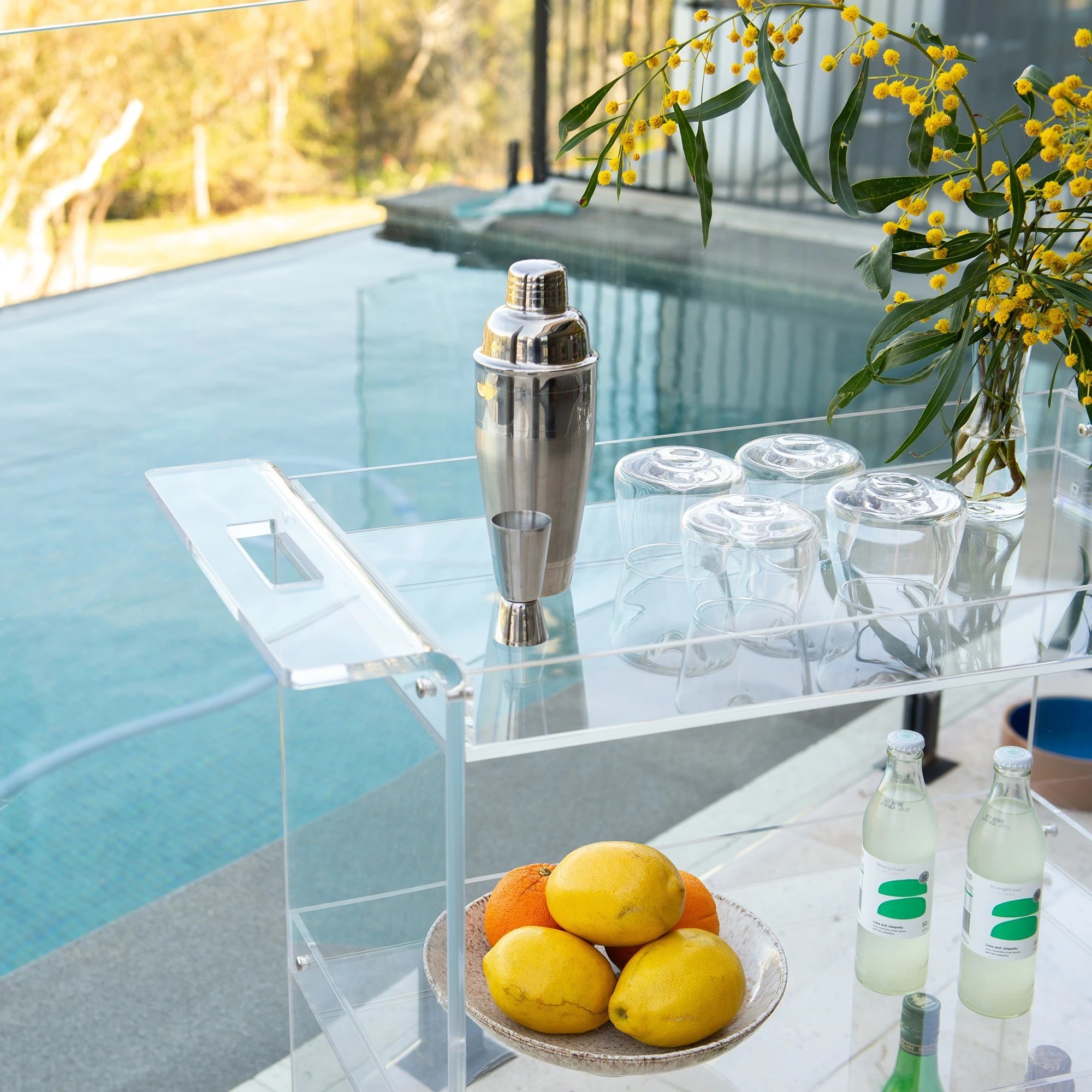 8 Hudson 3 Tier Acrylic Bar Cart - Clear, 8 of 10