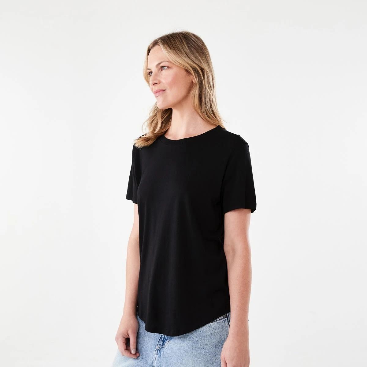 2 Short Sleeve Cotton Modal T-shirt BLACK, 2 of 6