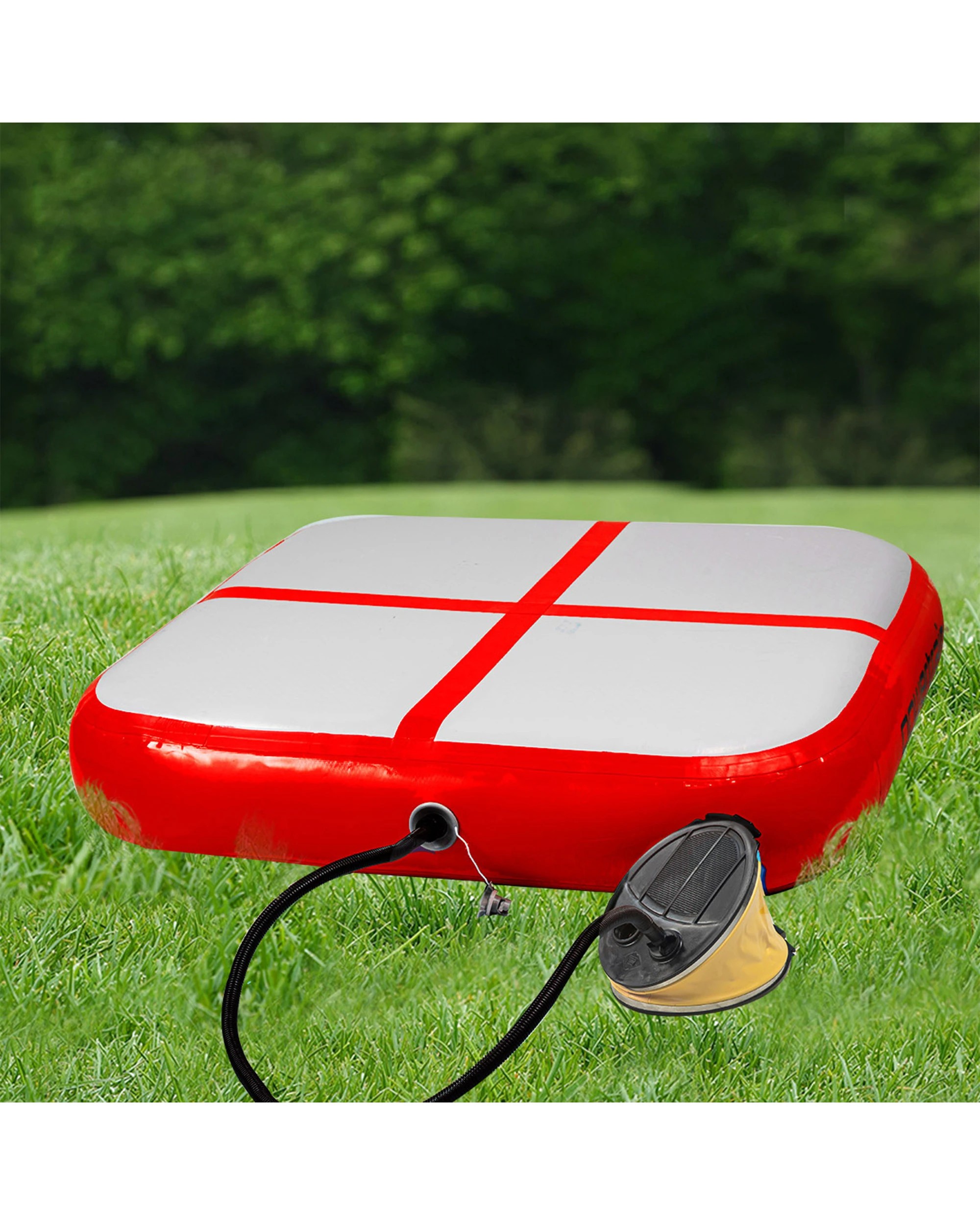 4 Powertrain 1m x 20cm Airtrack Spot Square Inflatable Gymnastics Tumbling Mat Air Track Exercise Yoga Mat - Red, 4 of 4