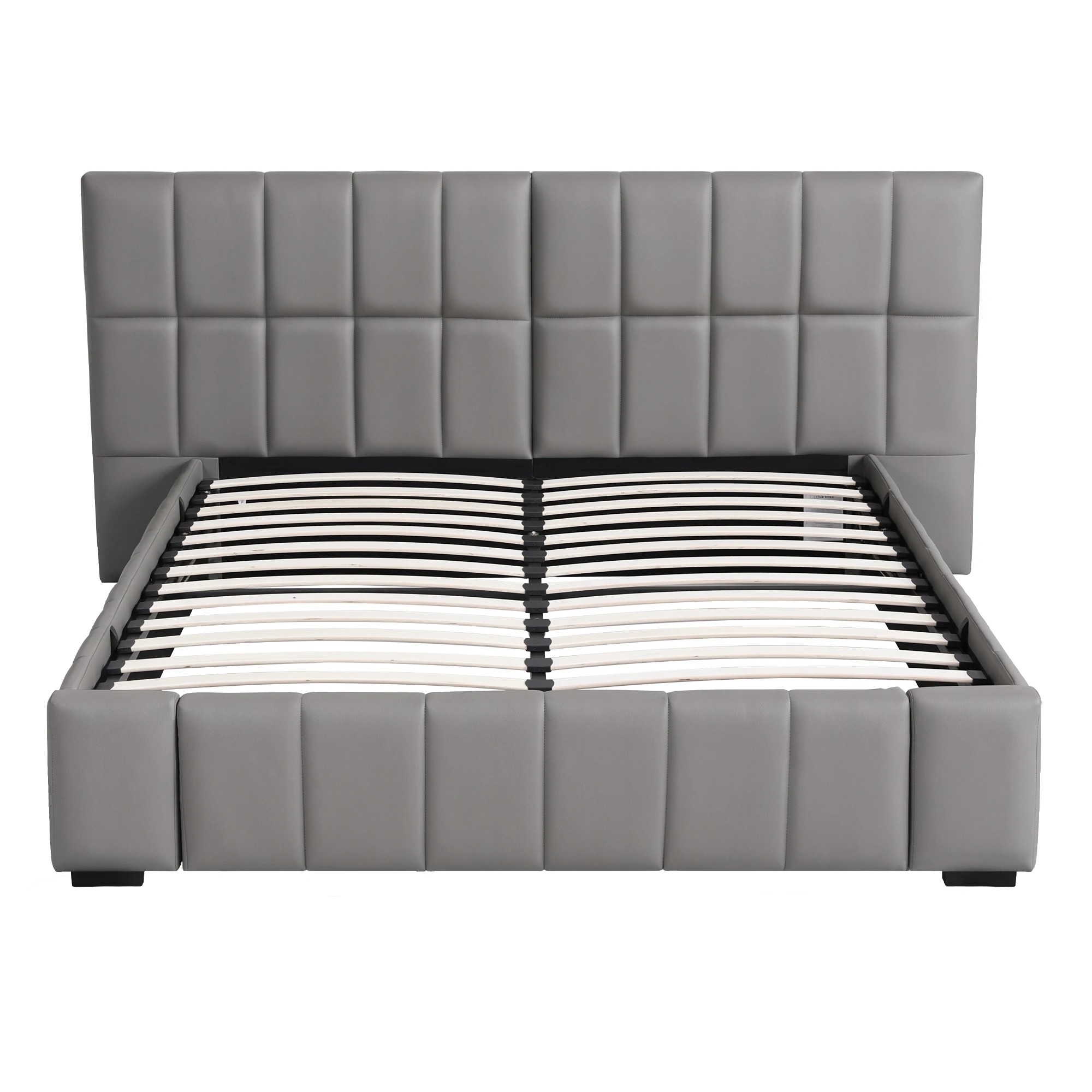 3 Artiss Queen Bed Frame with Gas Lift Storage Foldable Bench - Grey, 3 of 9