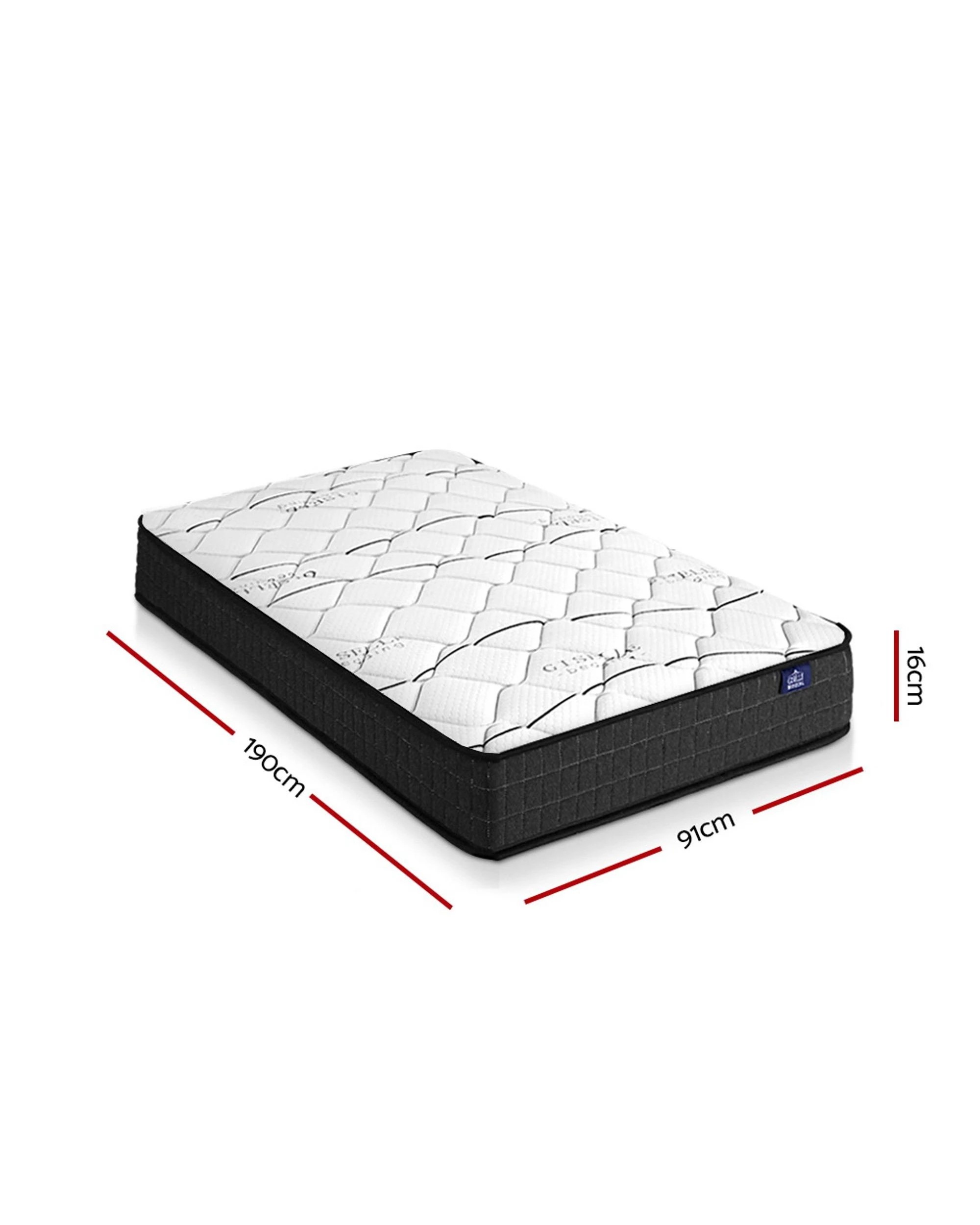 3 Giselle Bedding 16cm Mattress Medium Firm Single
 - Grey, 3 of 3