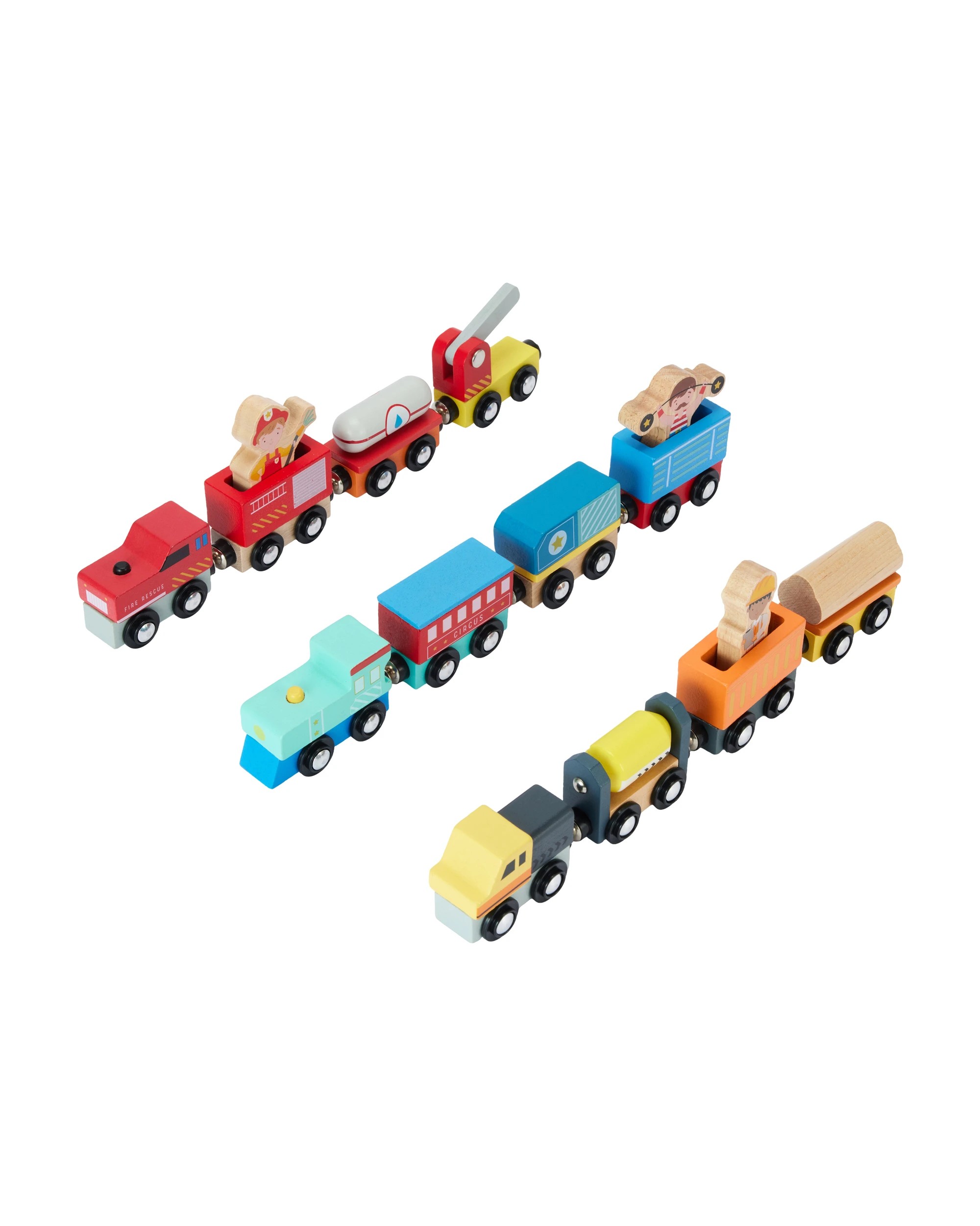 2 Wooden Train and Carriage Set - Assorted, 2 of 10