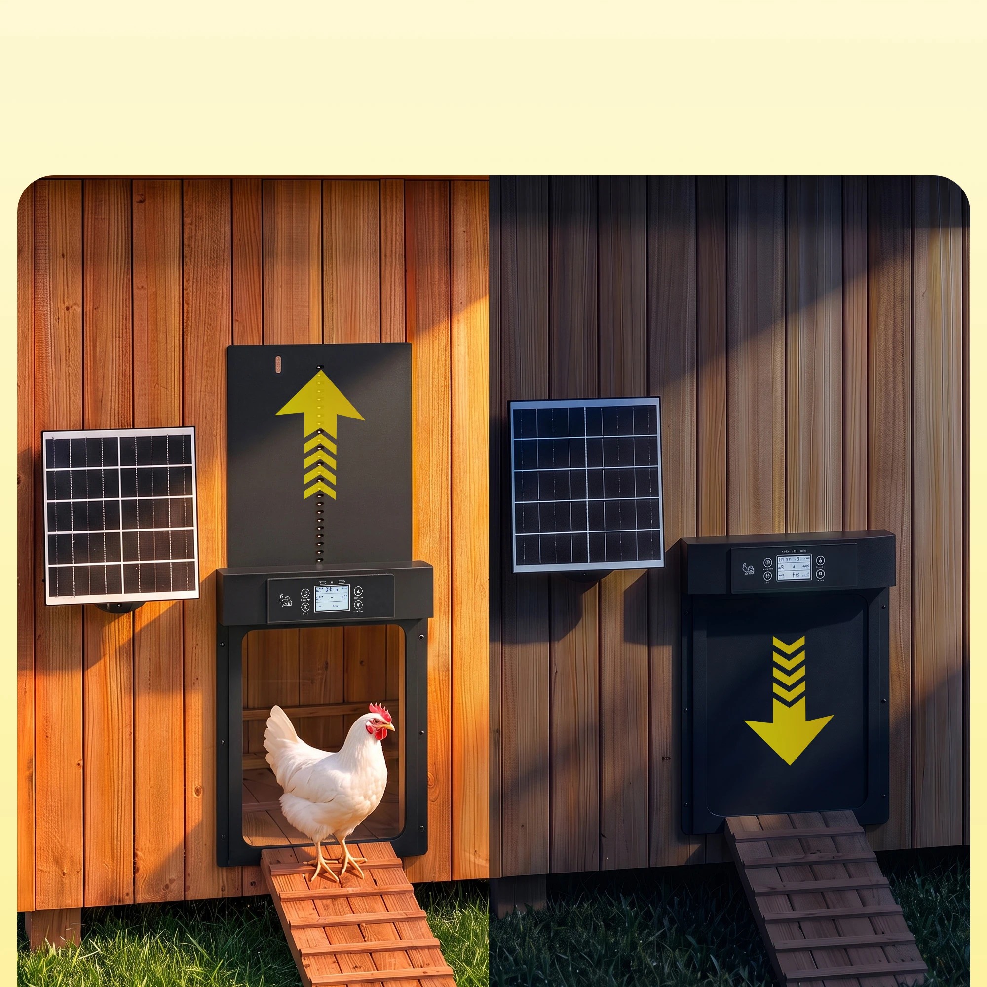 6 Giantz Automatic Chicken Coop Door 37cm Solar Powered Smart App Control- Black, 6 of 10