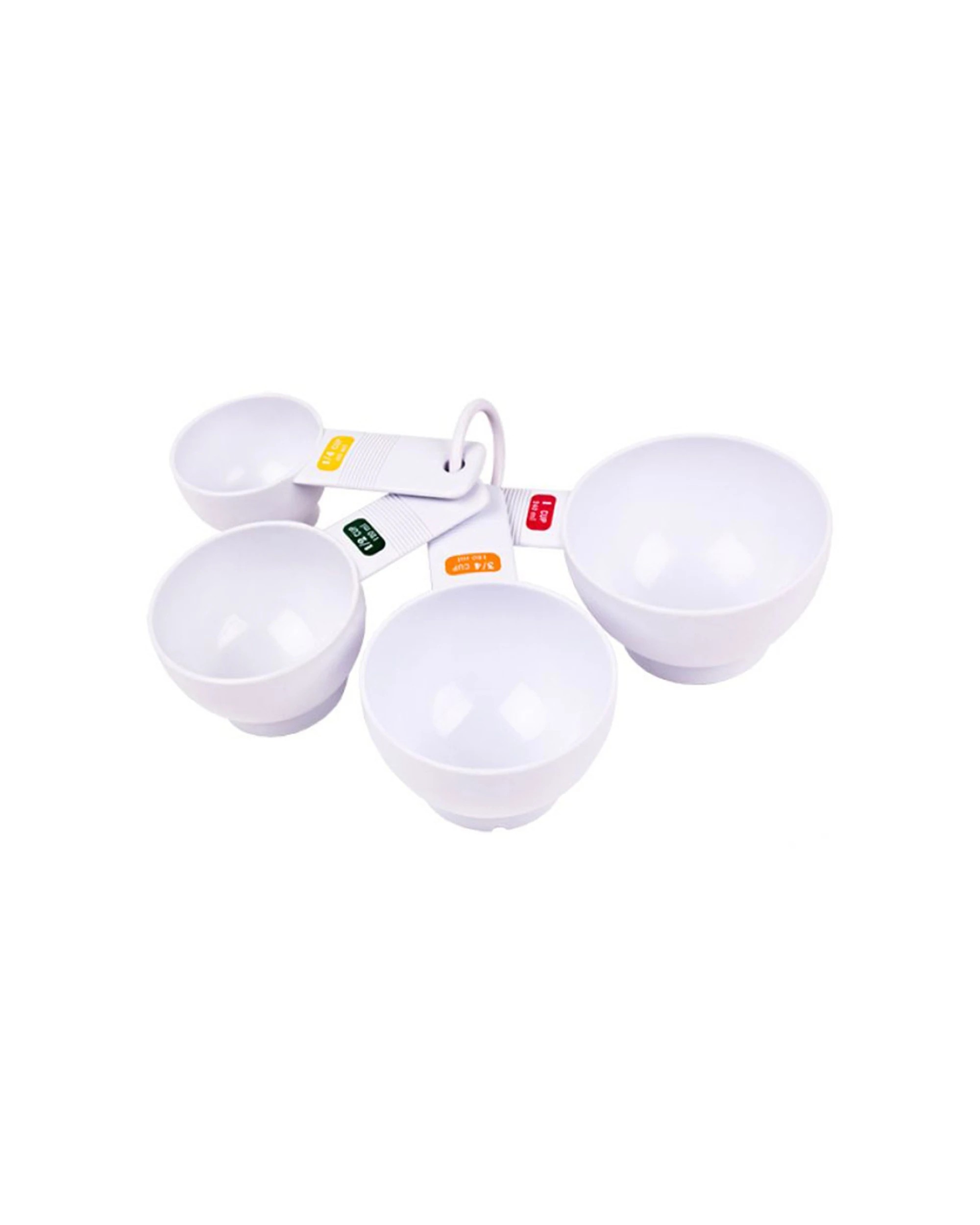 1 Appetito 4-Piece Plastic Measuring Cups Set, Dishwasher-Safe White - White, 1 of 2