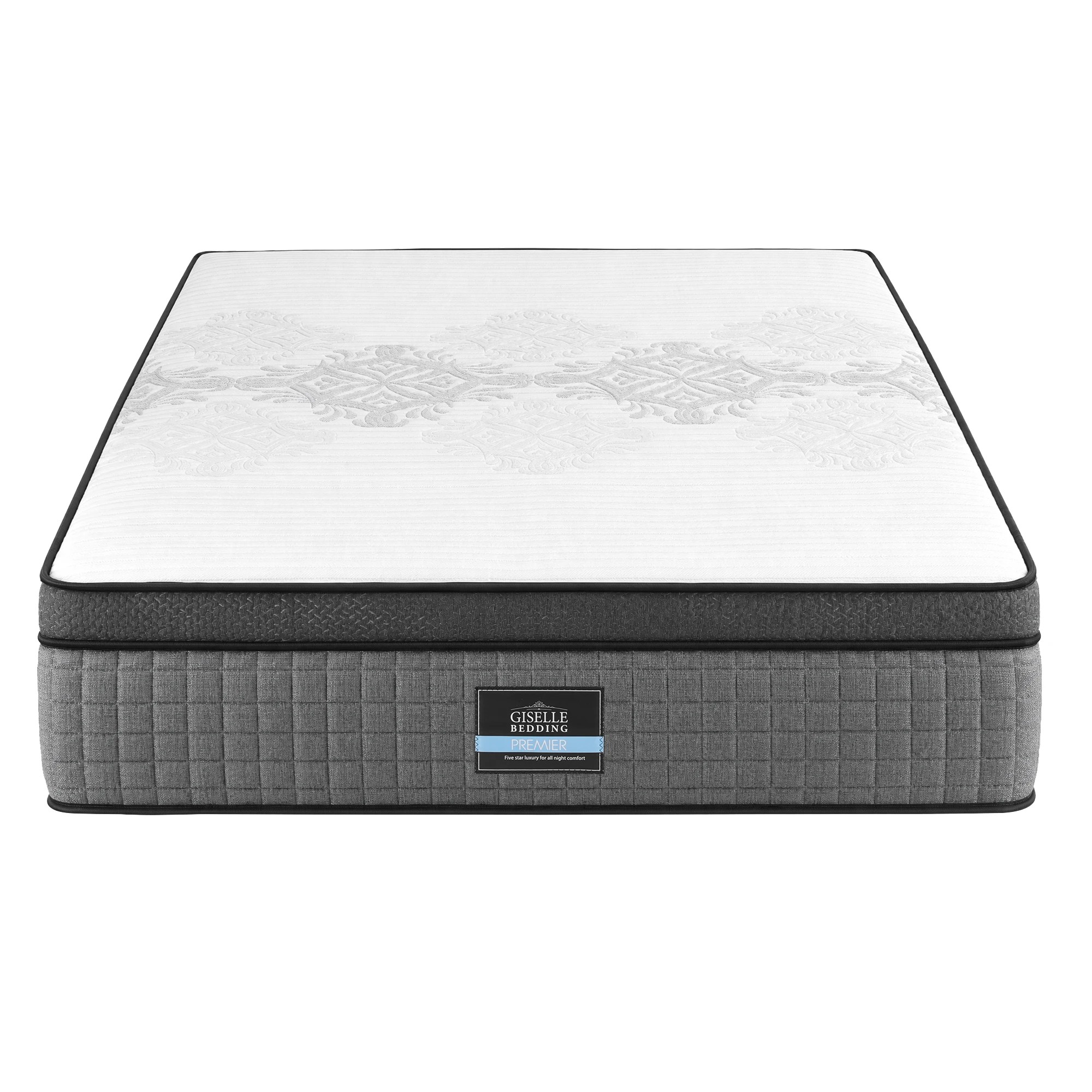 10 Giselle Bedding Mattress 37cm Dual-Zone Flippable Cool Gel Memory Foam - King Bed - Grey, 10 of 10