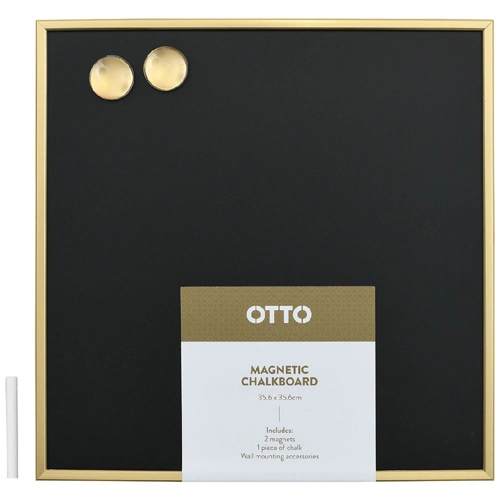1 Otto Magnetic Chalkboard 356 x 356mm Gold Frame, 1 of 8