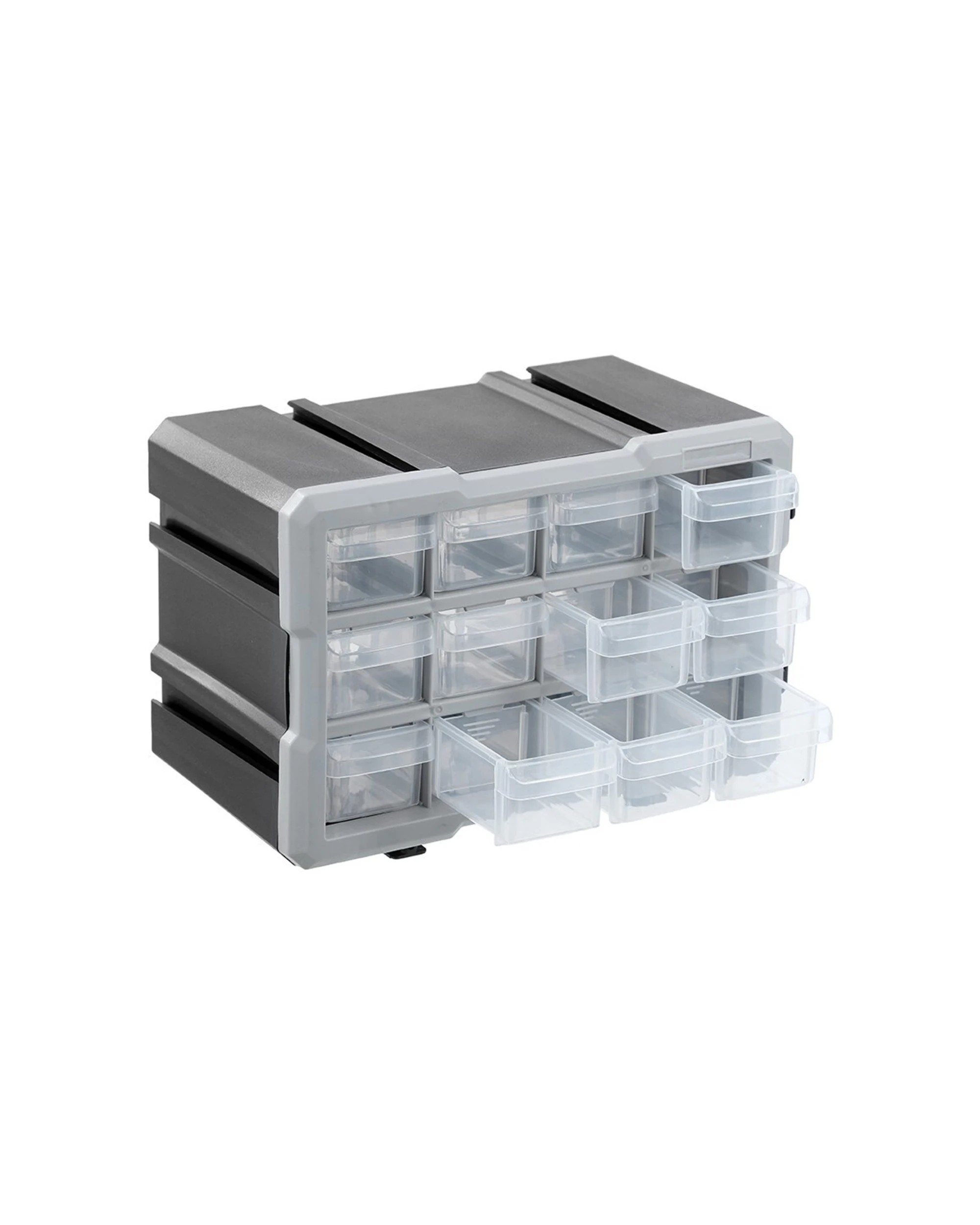 5 Boxsweden Garaz 12-Drawer Storage Organiser 29.5x19.5cm 4PK Stackable Modular
 - grey, 5 of 6