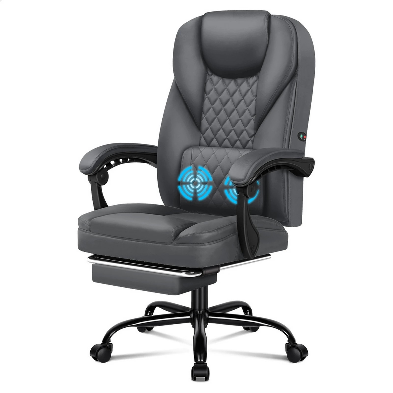 1 Alfordson Massage Office Chair Executive Seat Gaming Computer Leather Recliner - Grey, 1 of 10