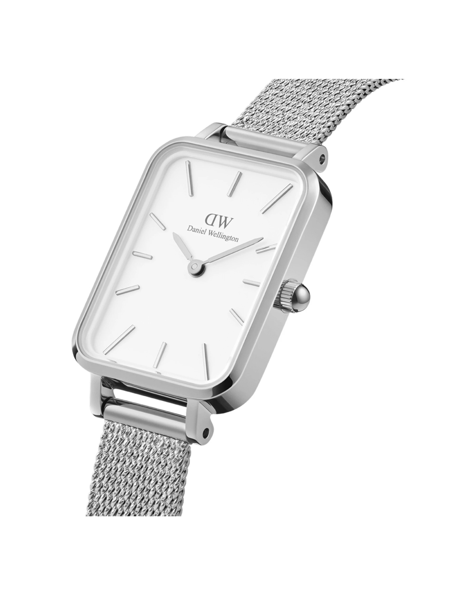2 Daniel Wellington Quadro 20x26mm Pressed Sterling Silver & White Stainless Steel Watch, 2 of 4
