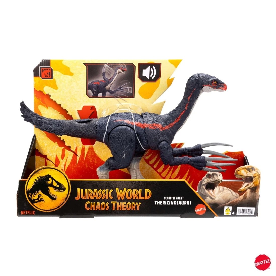 1 Jurassic World: Chaos Theory Slash 'N Roar Therizinosaurus Dinosaur Figure, 1 of 5