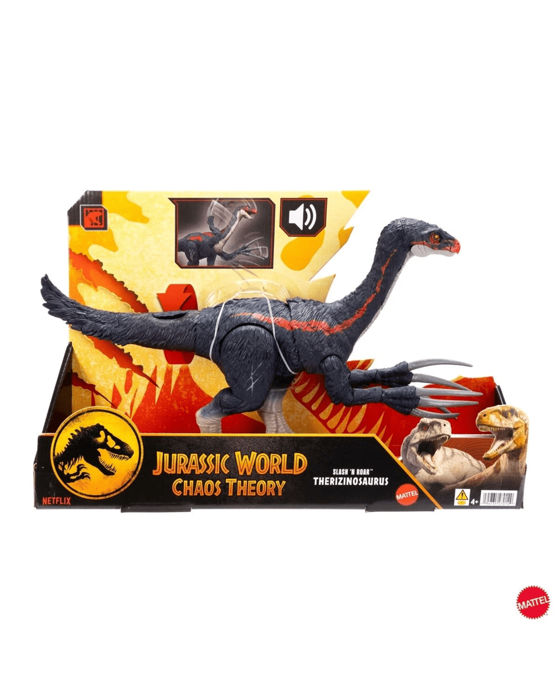 1 Jurassic World: Chaos Theory Slash 'N Roar Therizinosaurus Dinosaur Figure, 1 of 5