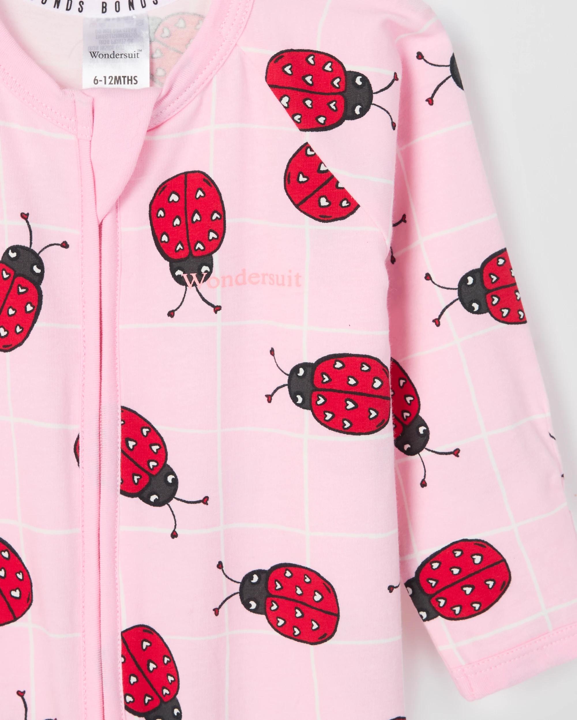2 Bonds Baby Print Zip Wondersuit Coverall LADYBUGPICNIC, 2 of 3