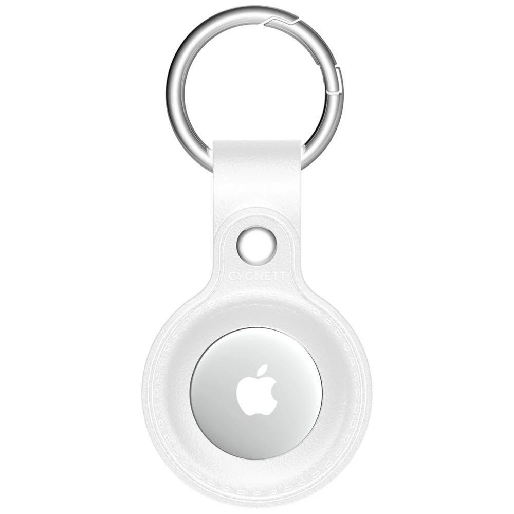 1 Cygnett StyleTrack Leather AirTag Case White, 1 of 4