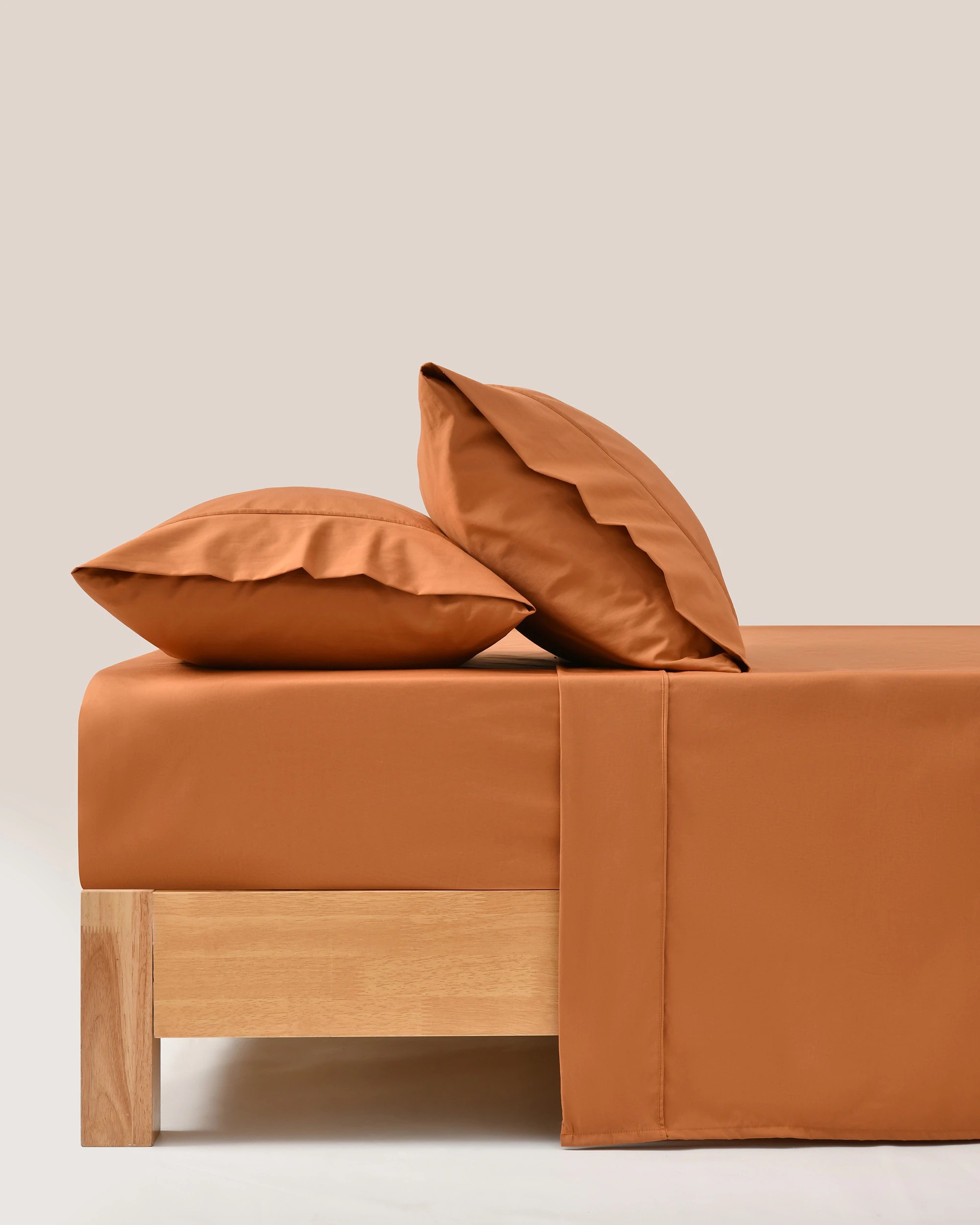 1 Dreamaker 250TC Cotton & Recycled Polyester Blend Sheet Set - King Bed - Rust, 1 of 7
