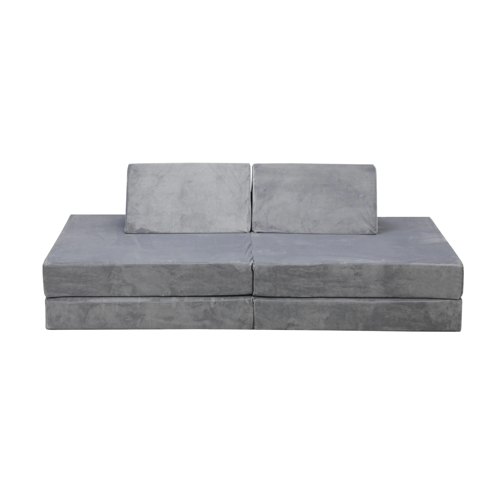 8 Oikiture 4Pcs Kids Sofa Play Couch Modular Lounge Cushion Convertible Playset - Grey, 8 of 8