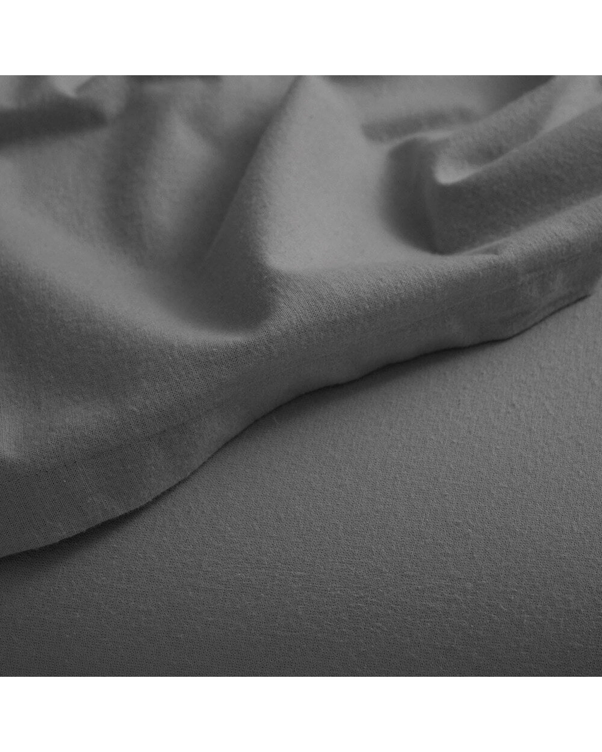 2 Canningvale Cozi Cotton Flannelette Fitted Sheet With Pillowcase Set Ash - Queen Bed - Grey, 2 of 5