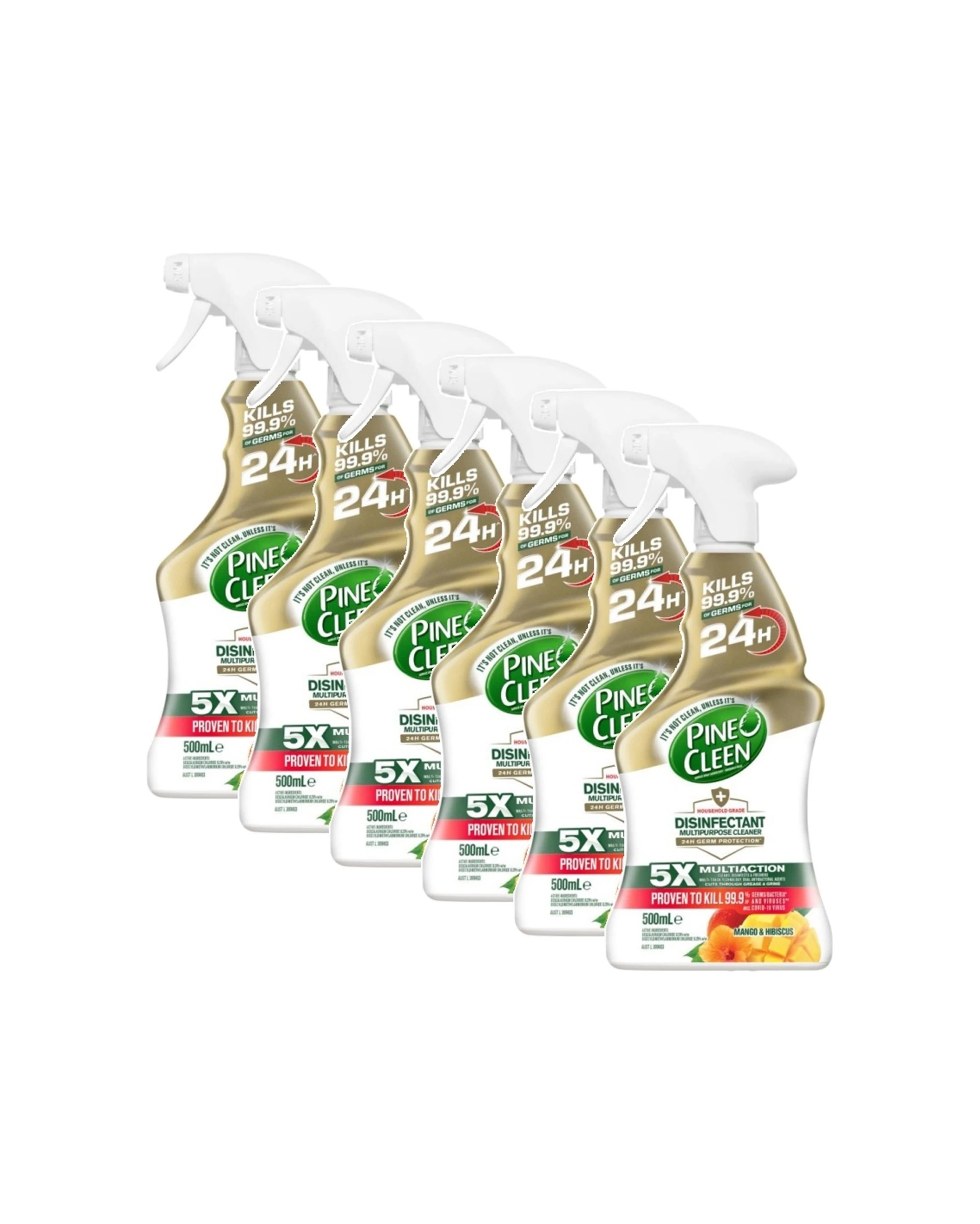 1 Pine O Cleen 6PK Multipurpose Cleaner Trigger Mango Hibiscus 500mL - Multi, 1 of 2