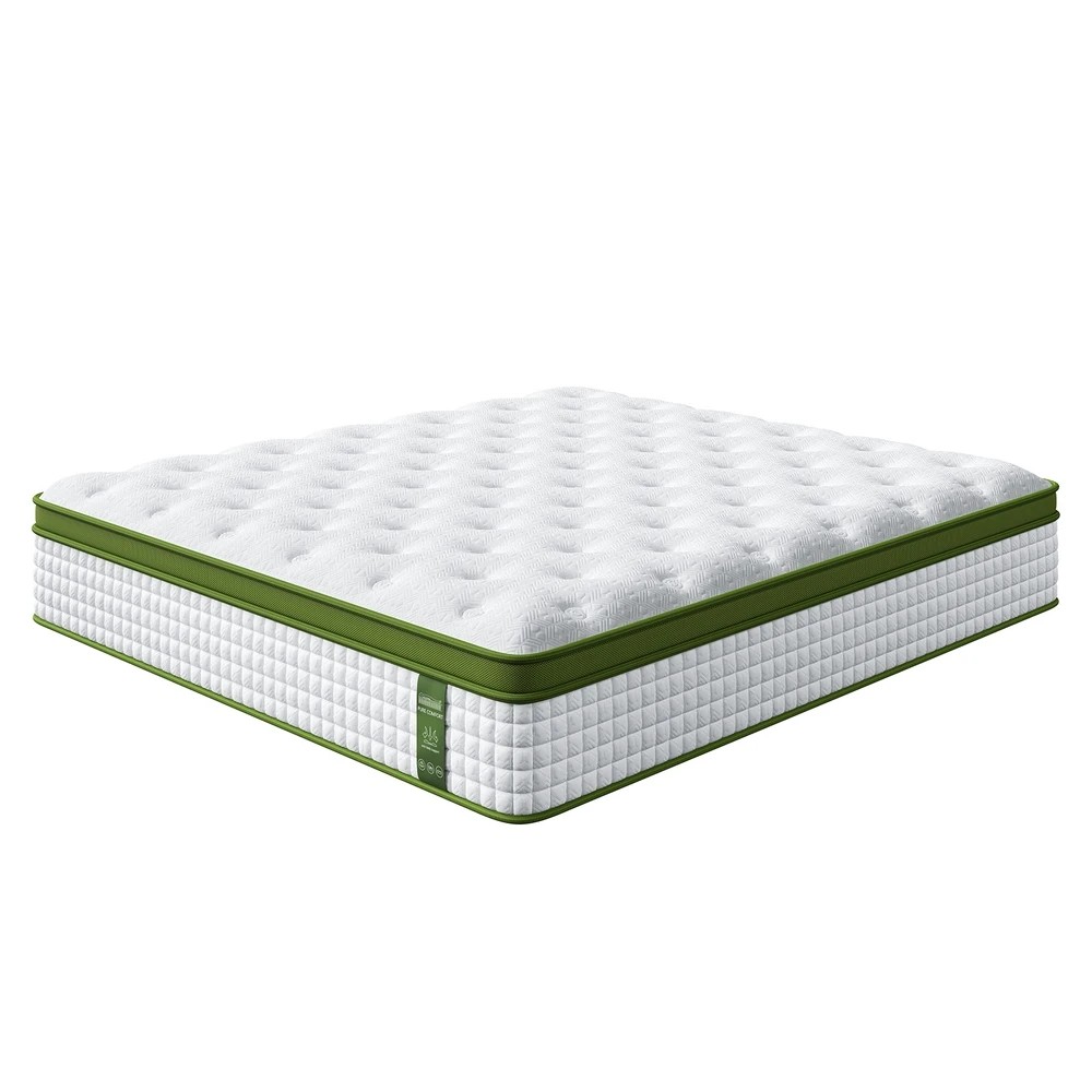 1 BedStory King Mattress 34cm Medium - Hybrid Mattress for Pressure Relief Motion - King Bed - White, 1 of 6