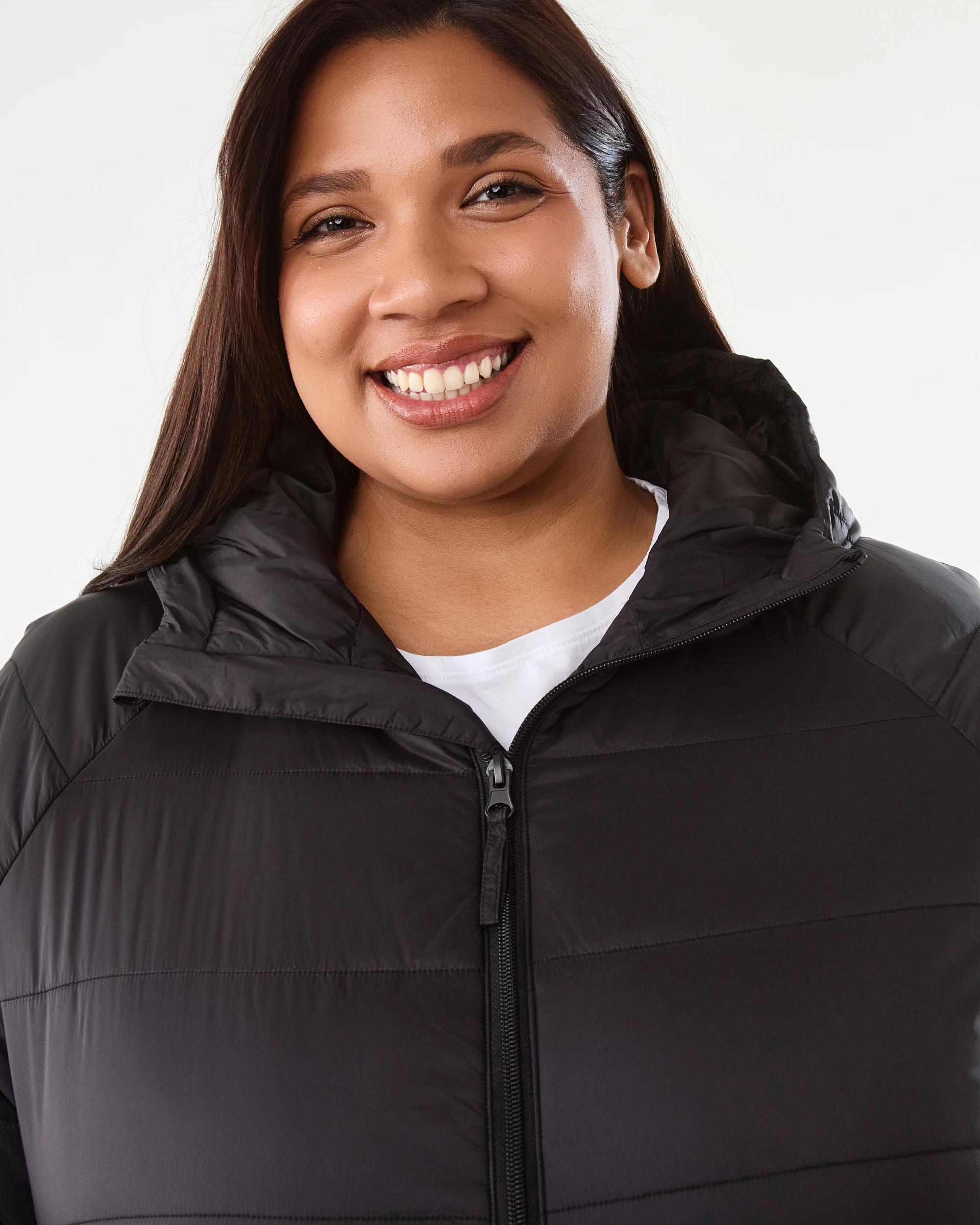 5 Curve Long Sleeve Lightweight Puffer Jacket Black, 5 of 7