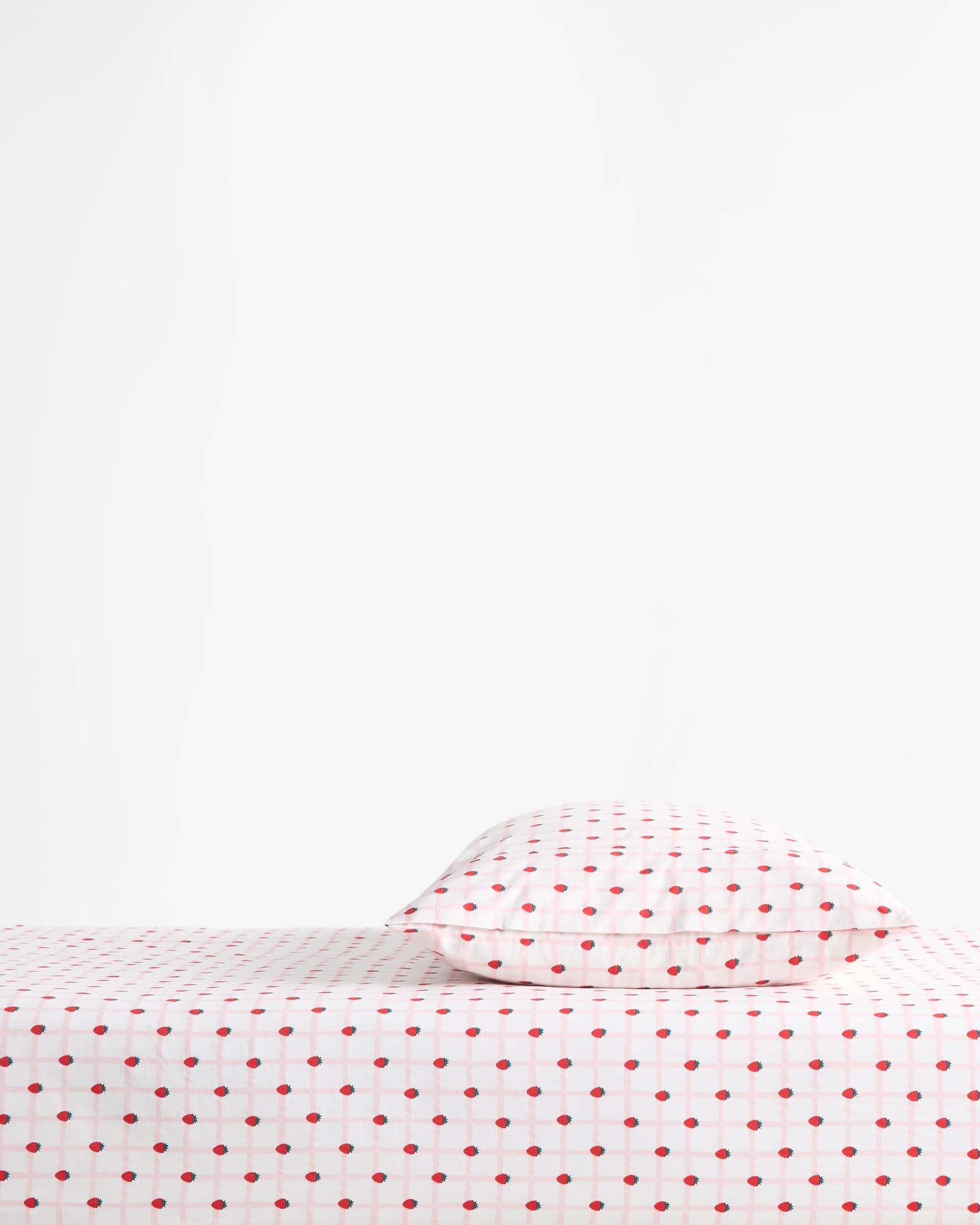 1 Target Australian Cotton Strawberry Kids Fitted Sheet Set - Queen Bed - Pink, 1 of 5