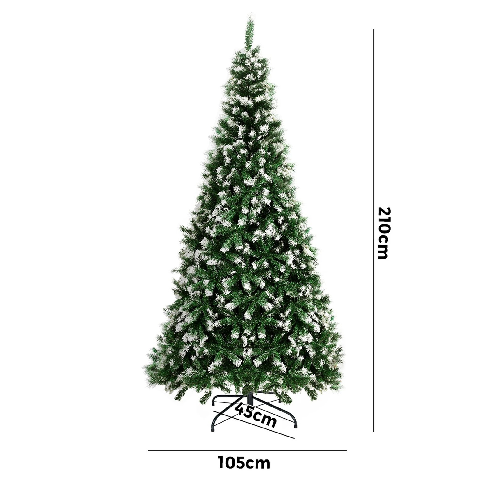 8 Tinseltown Christmas Tree 2.1M 7FT Xmas Trees Snowy Decorations 1000 Tips - Green, 8 of 8