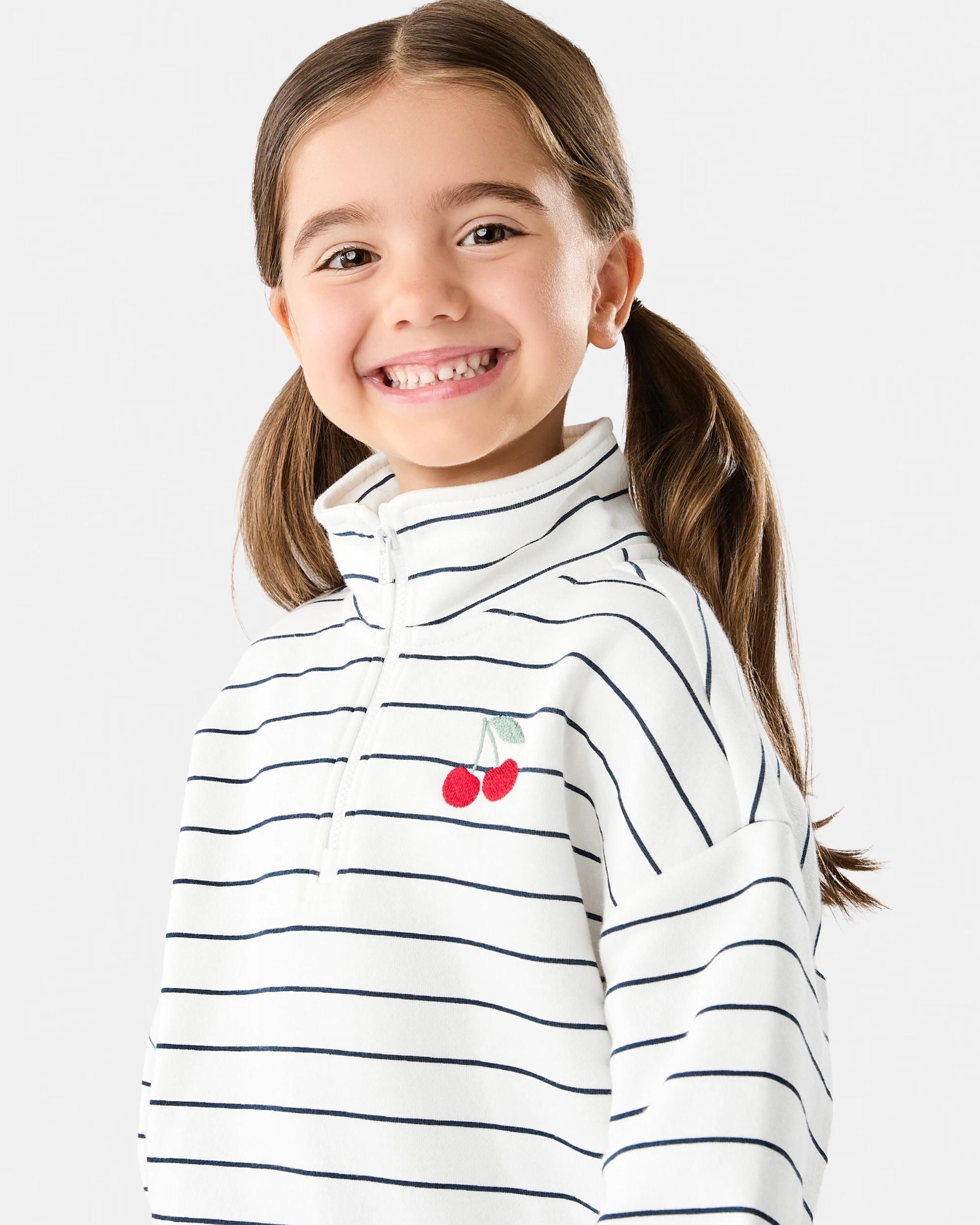 3 Quarter Zip Sweatshirt Mlti Strp, 3 of 7