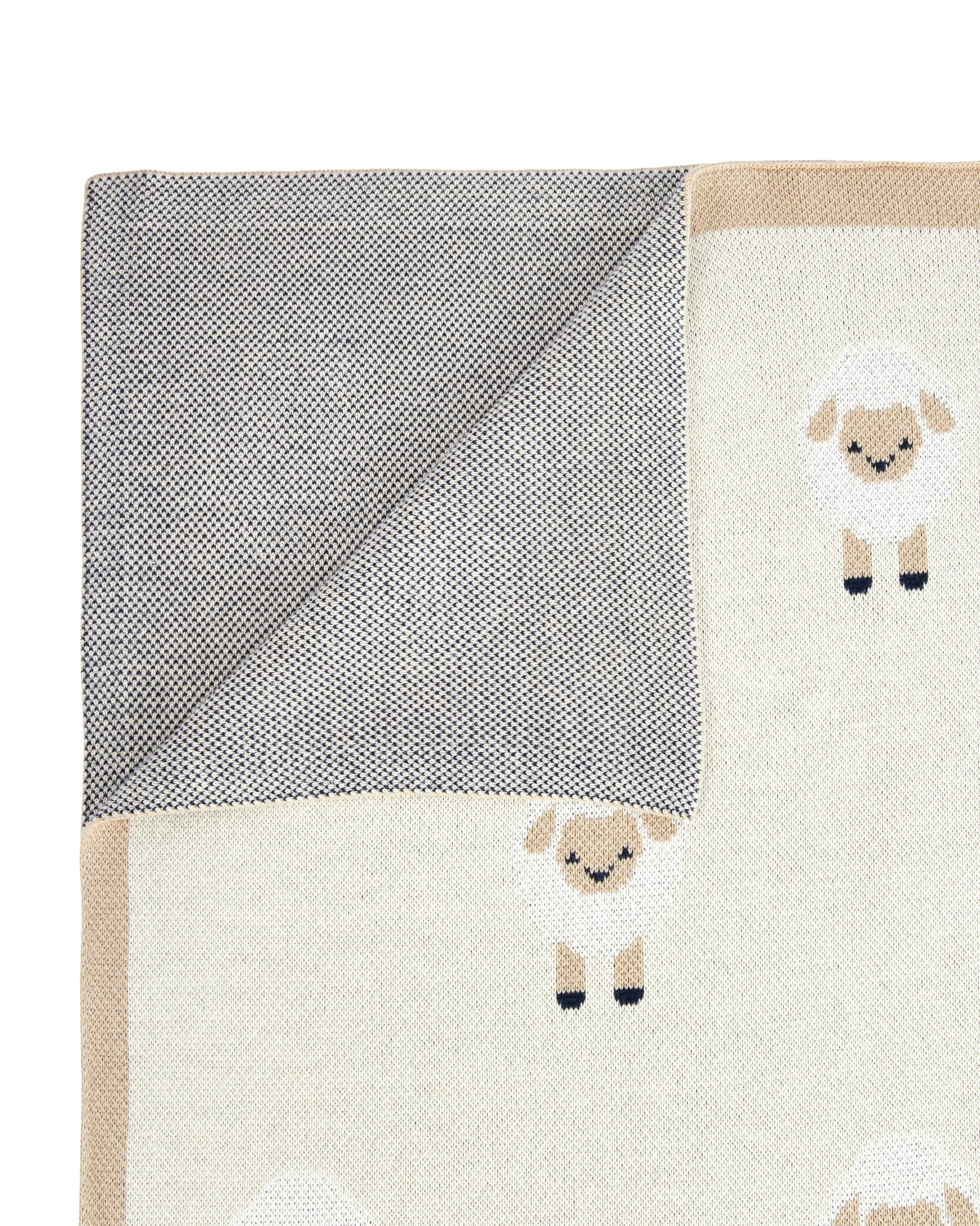 3 Cotton Knitted Blanket - Sheep, 3 of 8