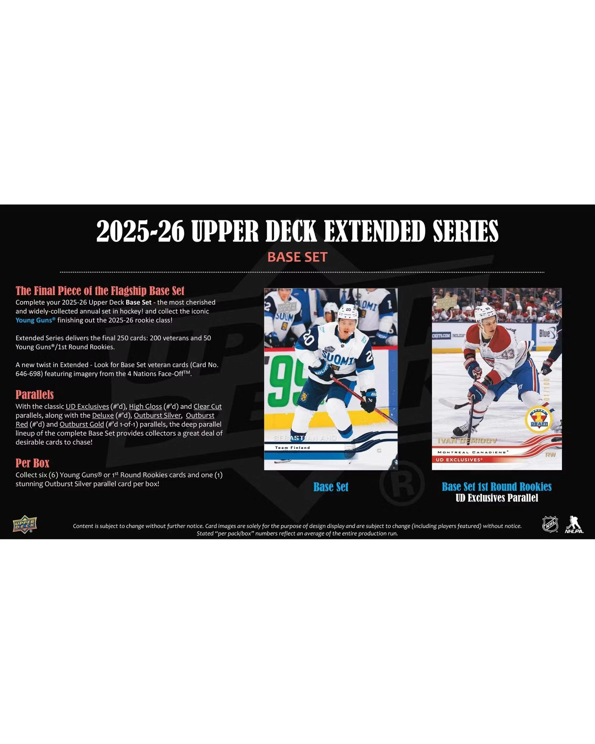 4 Upper Deck 2025/2026 NHL Extended Series Hockey Hobby Pack, 4 of 8